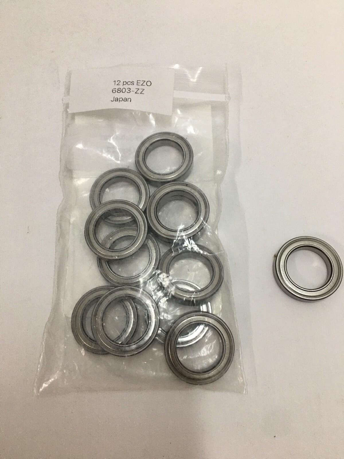 EZO 6803ZZ Bearing Metal Sealed 17x26x5 mm 6803 61803 ZZ 6803Z Japan 12 pcs