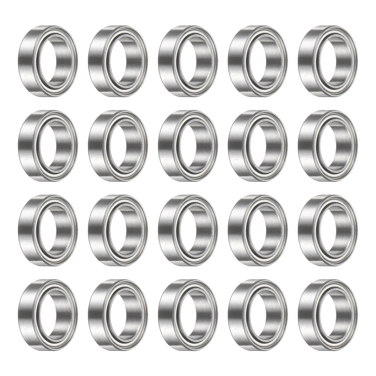 20Pcs MR128ZZ Deep Groove Bearing, 8x12x3.5mm Metal Double Sealed Bearing