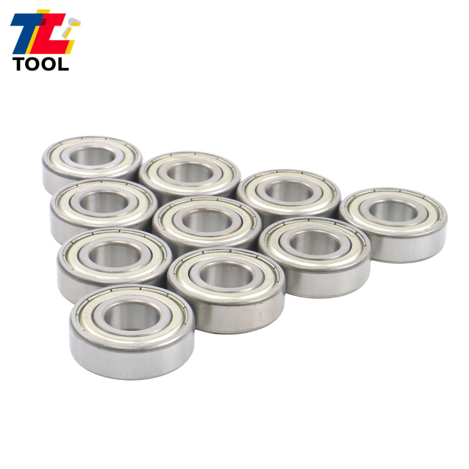 Industrial 6204-ZZ Ball Bearings 10 Pcs 20x47x14mm Double Metal Seal
