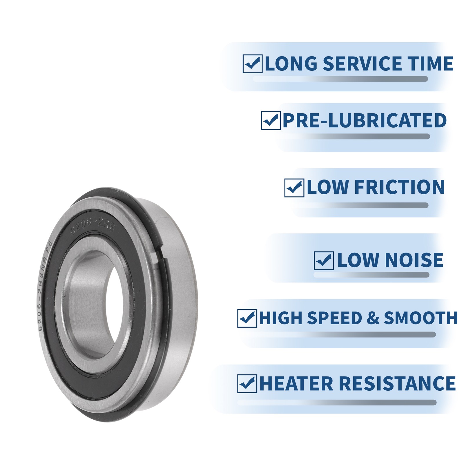 6206NR2RS Deep Groove Ball Bearings 30x62x16mm Scooter Skateboard Wheel