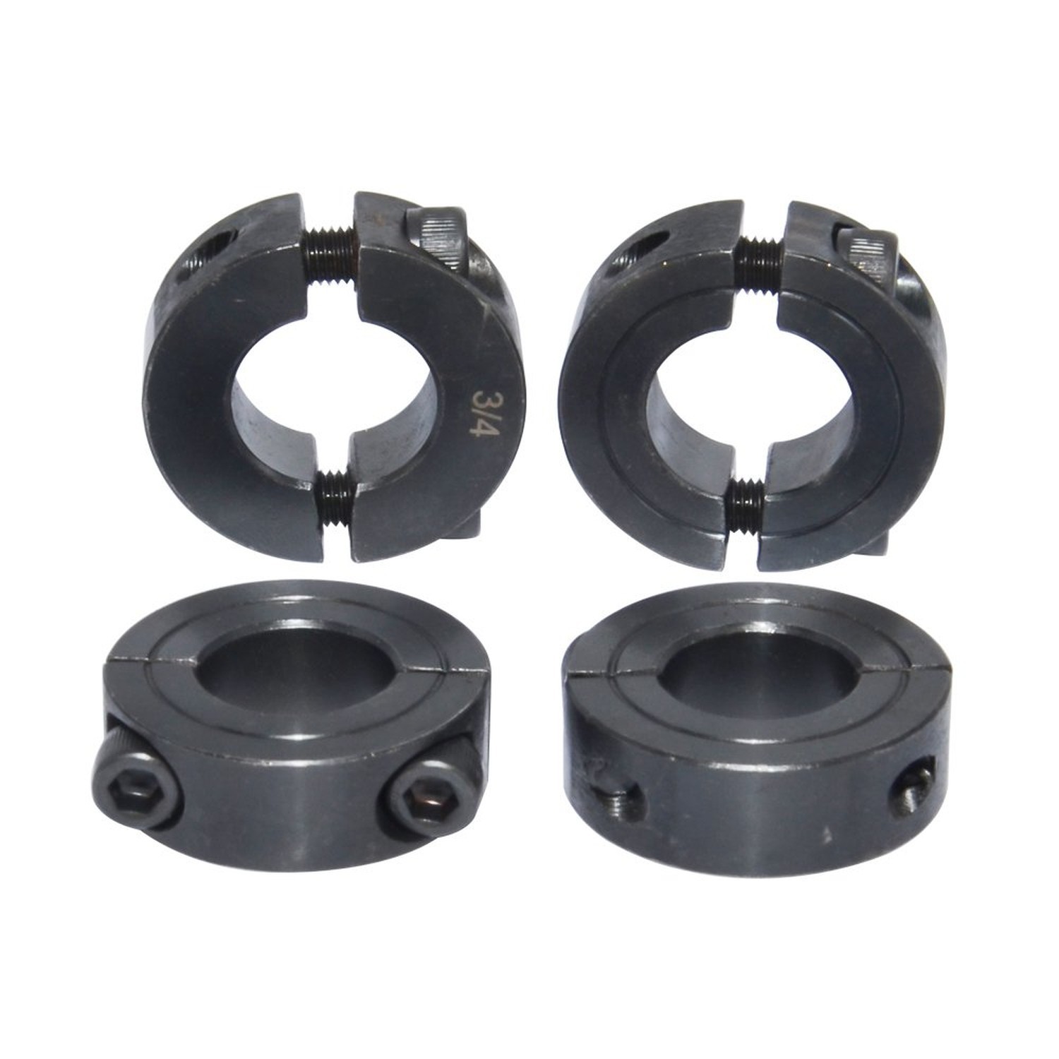 Double Split Shaft Collars 1/4 Inch Bore OD 11/16″ Black Oxide Set Screw Styl…