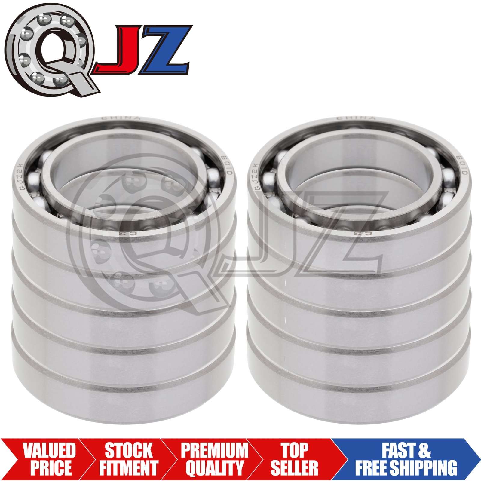 [Qty.10] 6010-OPEN Radial/Deep Groove Ball Bearing [50mm ID x 80mm OD x 16mm W]