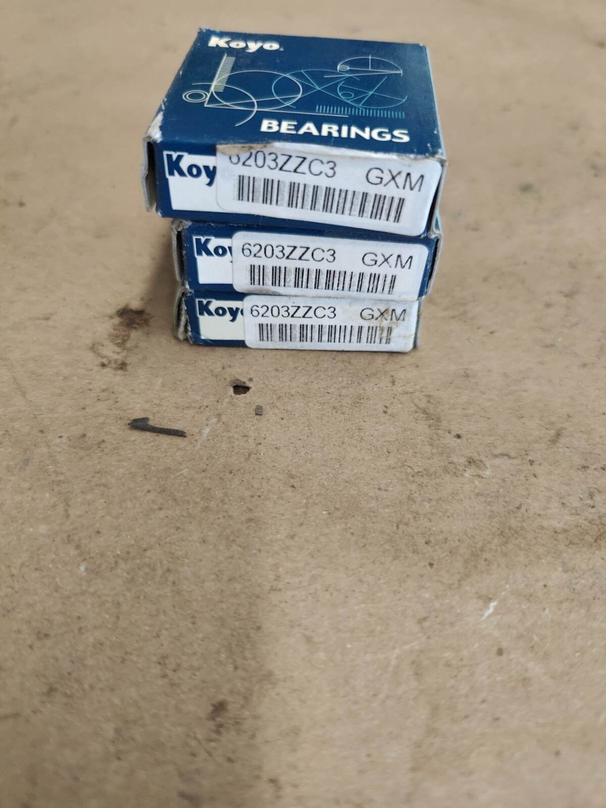 Lot Of 3 NEW Koyo Radial Ball Bearing PS 17mm 6203ZZ C3 GXM B1002