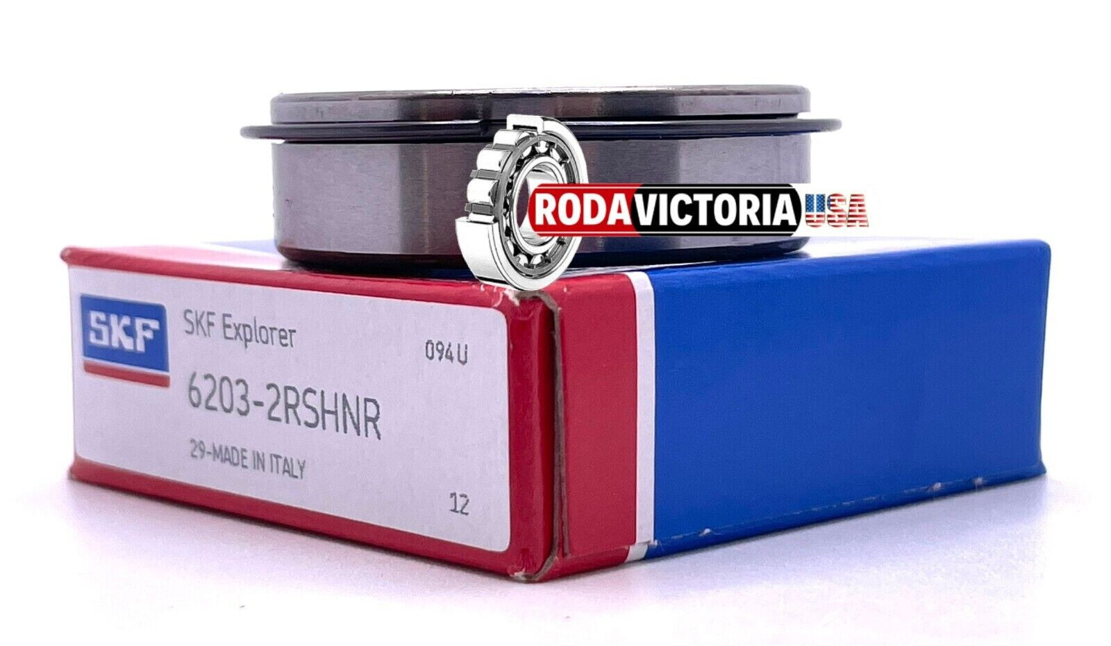 SKF 6203-2RSH NR Sealed Ball Bearing W/ Snap Ring, 17x40x12 6203-2RS-NR