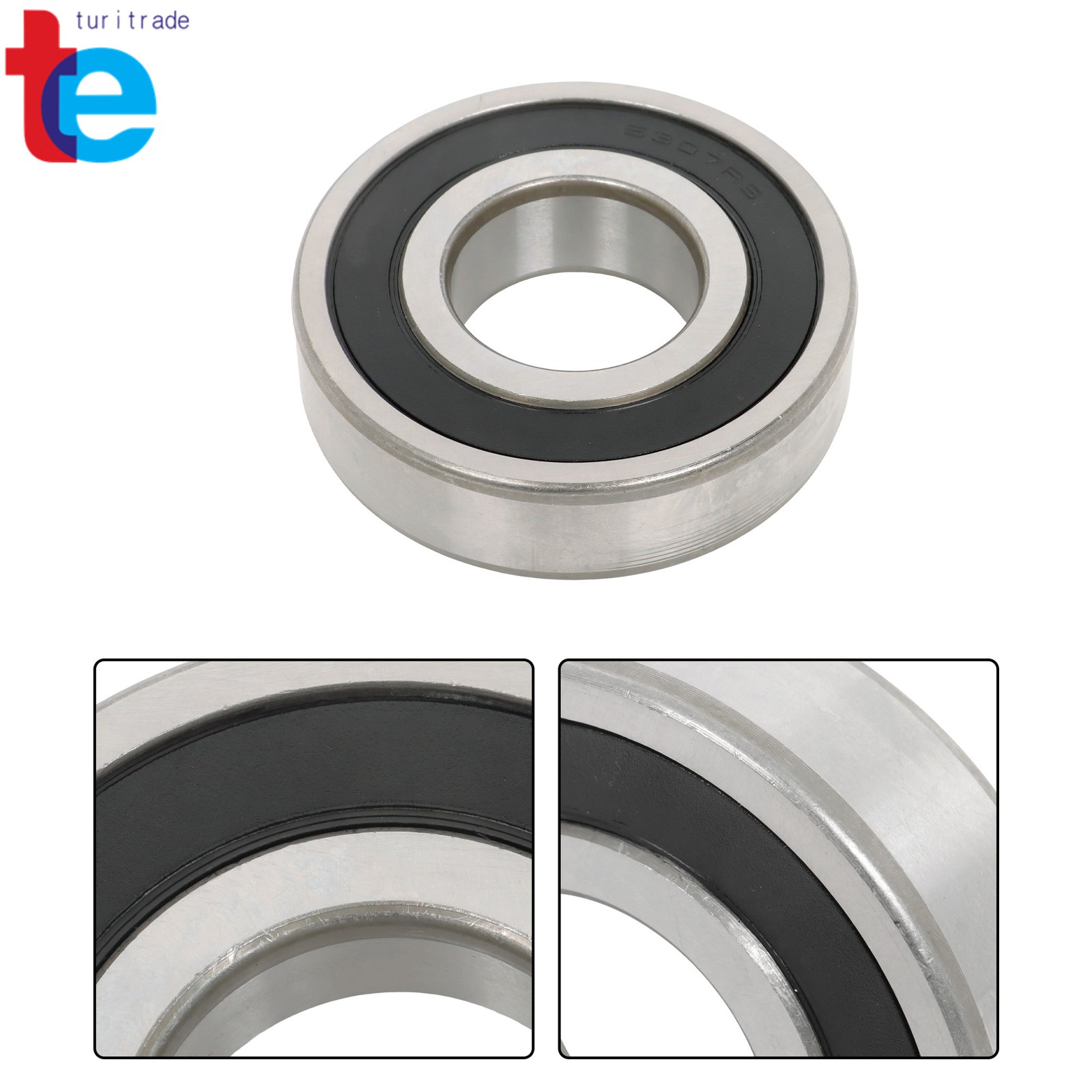 2 Pcs 6307 2RS Bearing 35x80x21mm Deep Groove Double Rubber Sealed Industrial