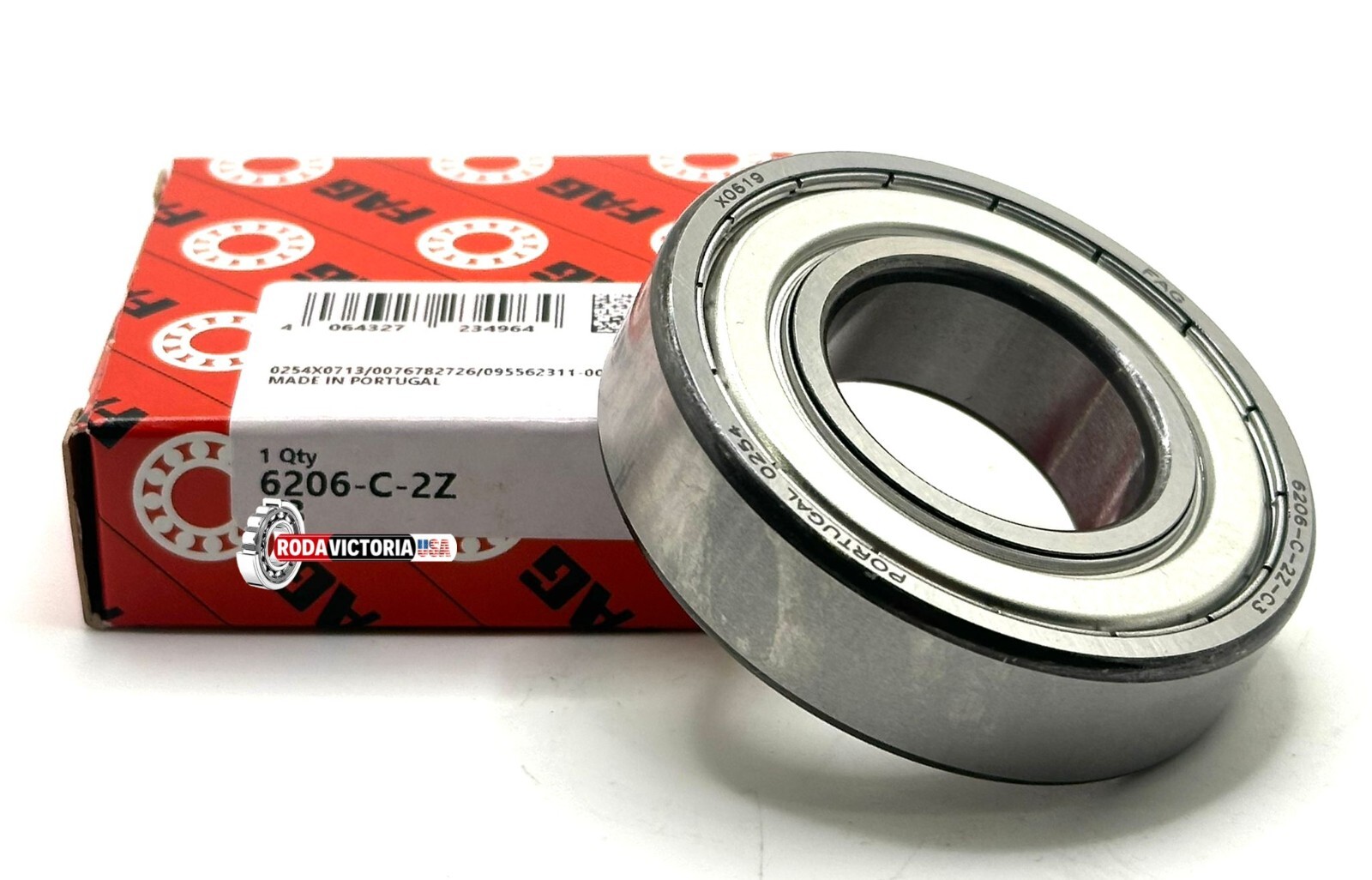 FAG 6206 C ZZ C3 DEEP GROOVE BALL BEARING, METAL SHIELDED 30x62x16mm