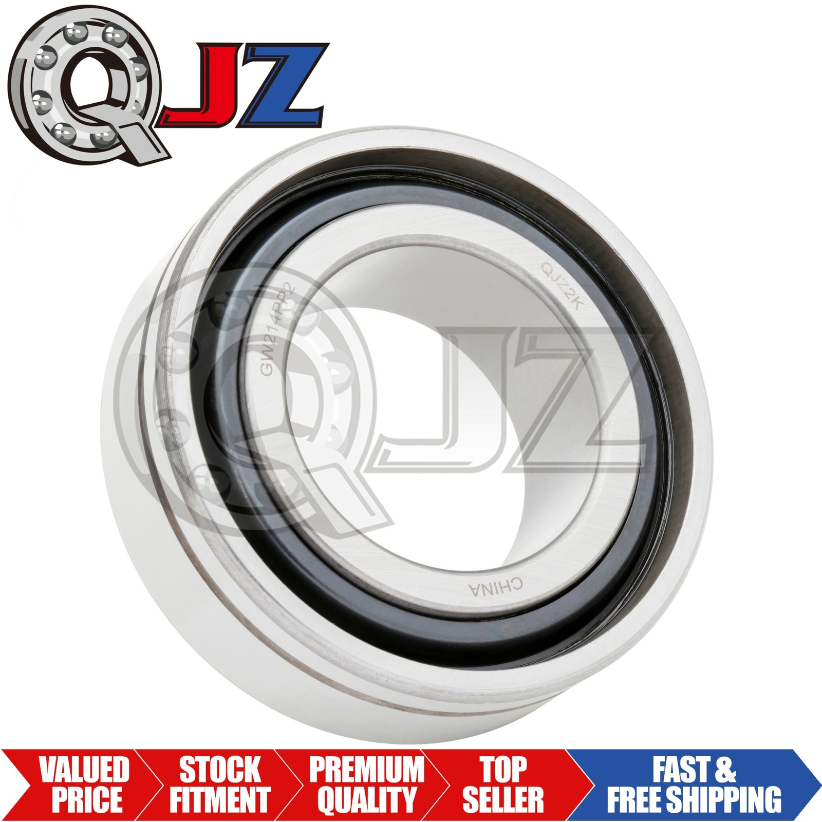 [1-Pack] GW214PP2 Agricultural Ball Bearing [2.76″ Bore x 4.92″ OD x 1.56″ W]