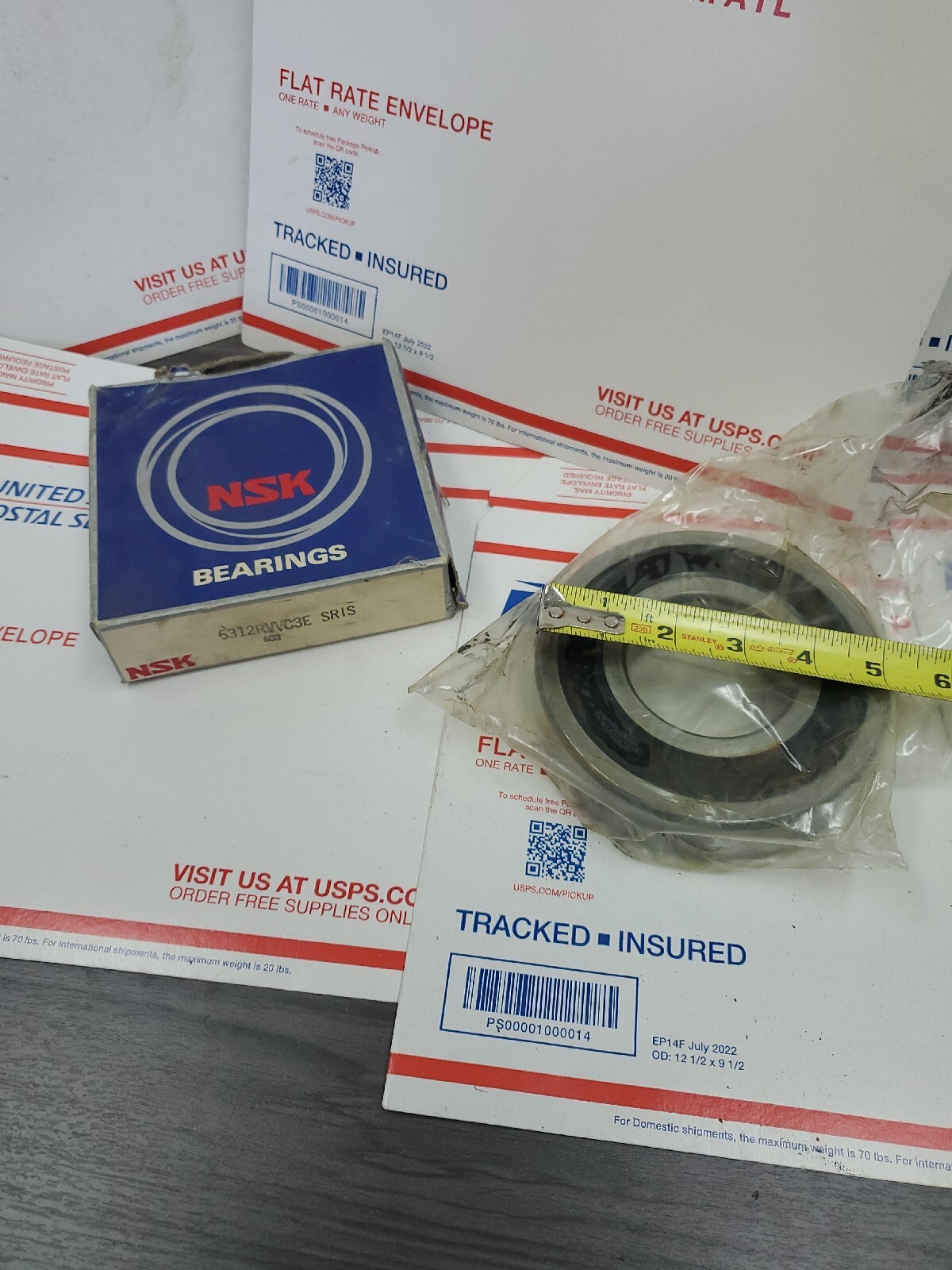 NSK 6312RVVC3E Bearing Rubber Seals 60x130x31 mm 6312 R VV 2RS C3 E 6312RS Japan