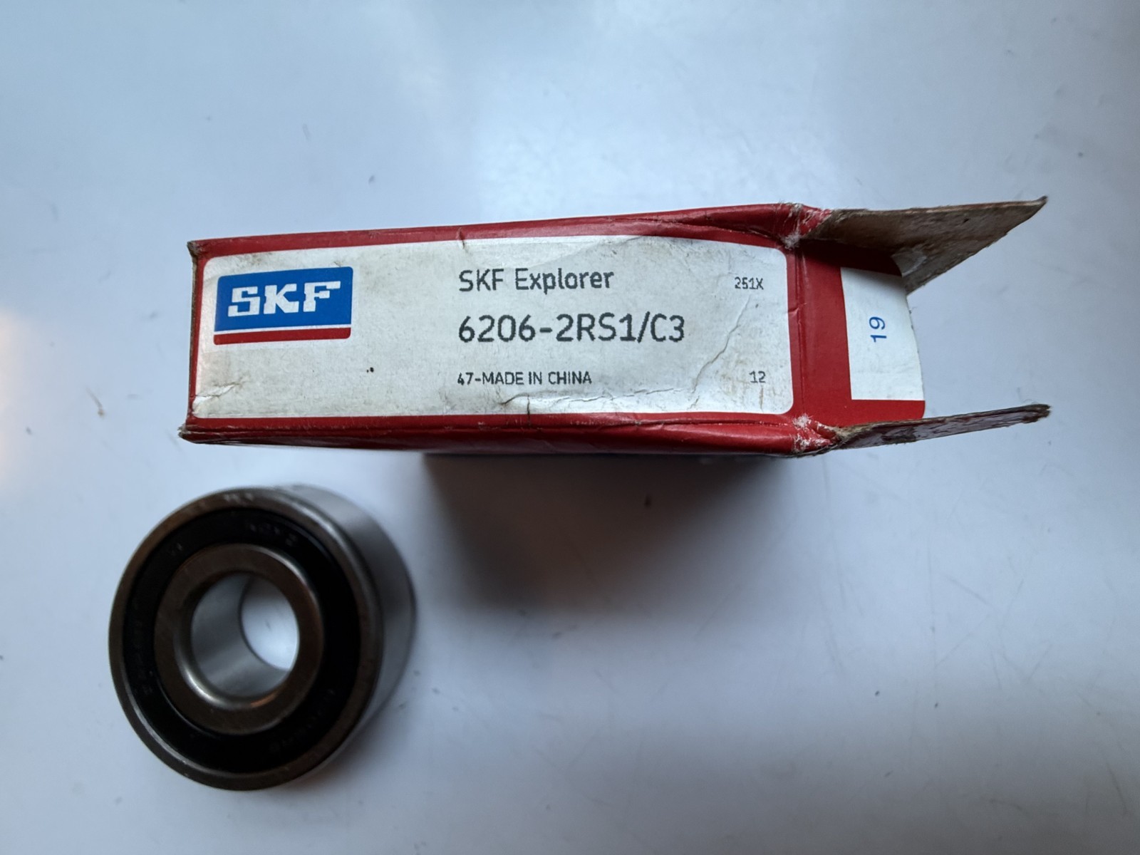 Koyo 6305RS C3 (SKF 6206-2RS1/C3) Bearing, 30x62x16mm, open box, made in Japan