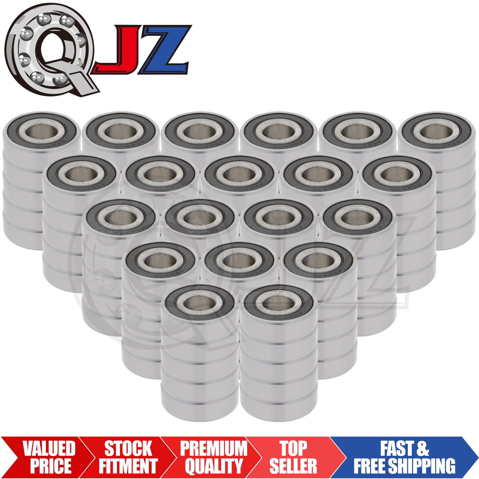 [Qty.100] 6203-2RS-5/8 Deep Groove/Radial Bearing [5/8″ ID x 40mm OD x 12mm W]
