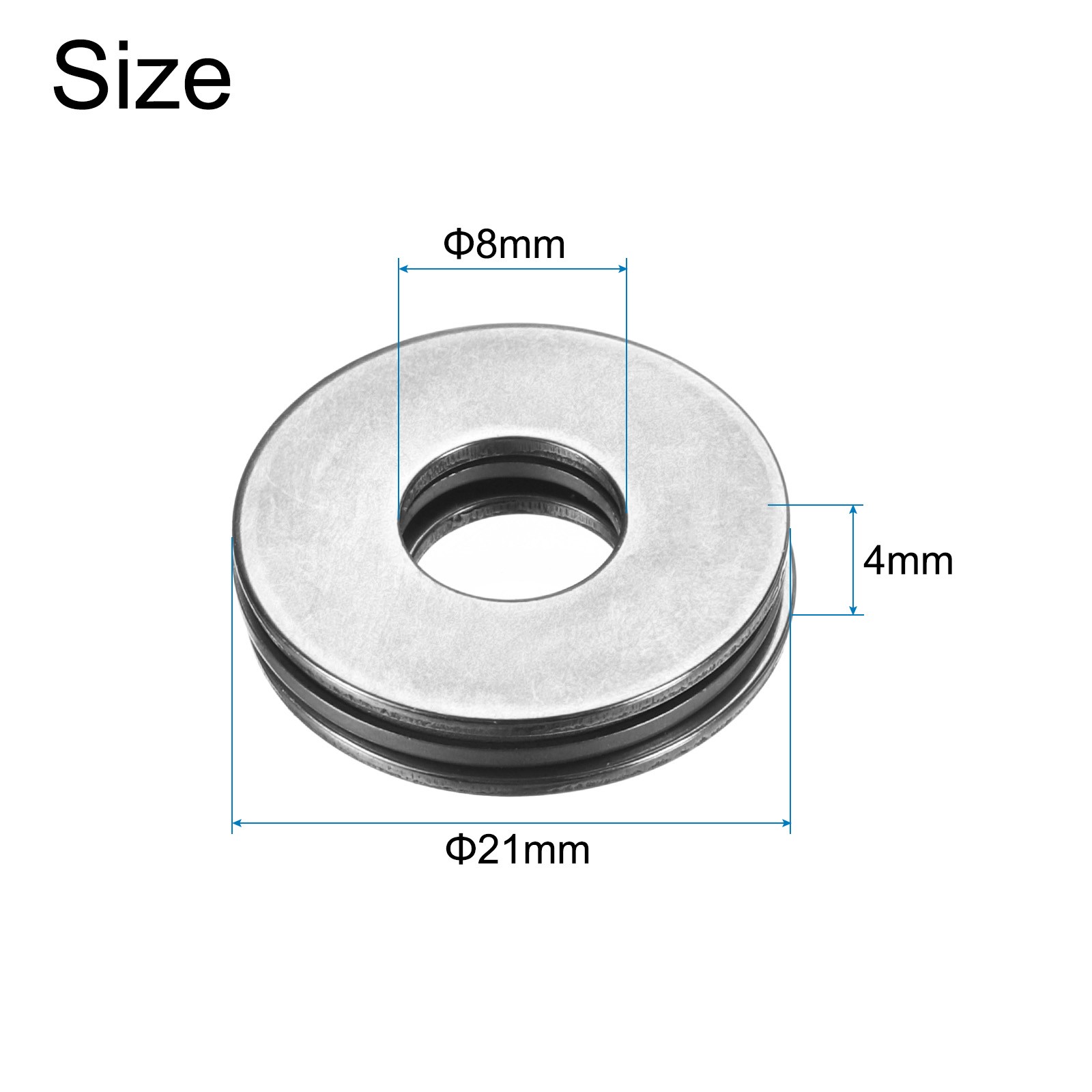 10 Sets AXK0821 Thrust Needle Roller Bearings 8x21x4mm, P5 (ABEC 5)