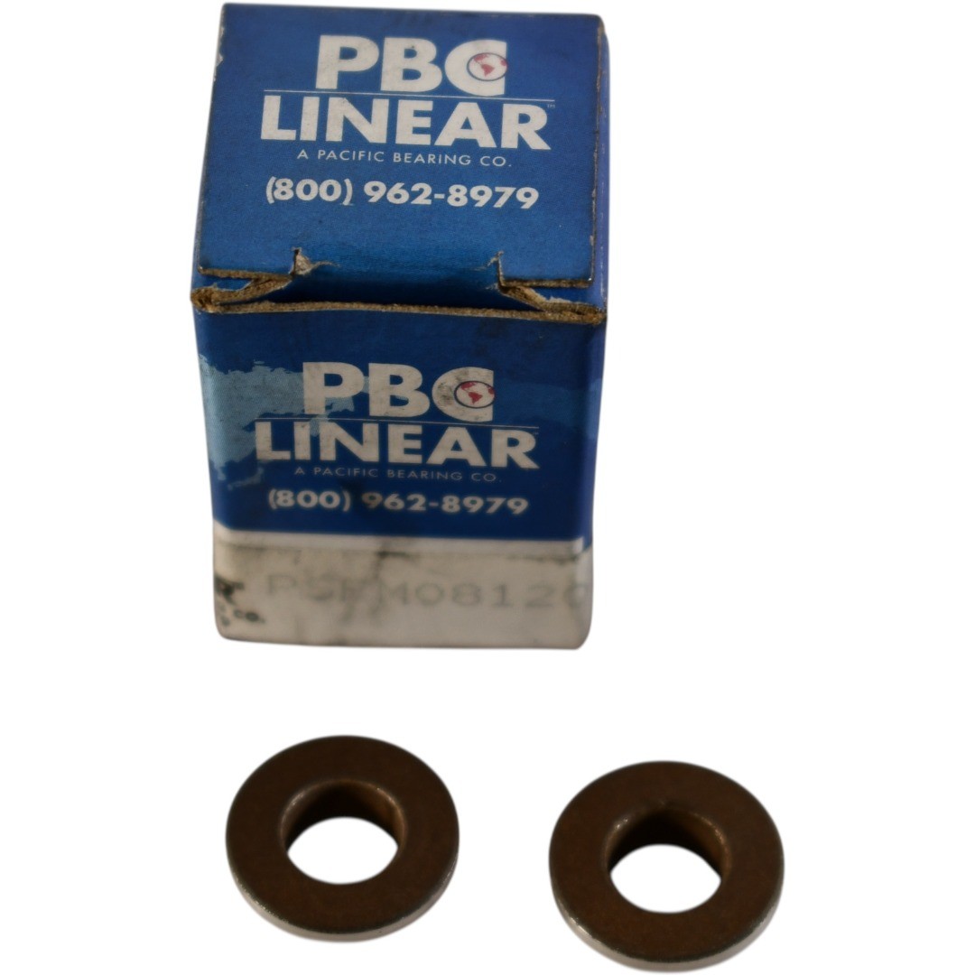 Pack of 2 NEW PBC PSFM0812-08 Round Flange Linear Plain Bearing 8mm ID