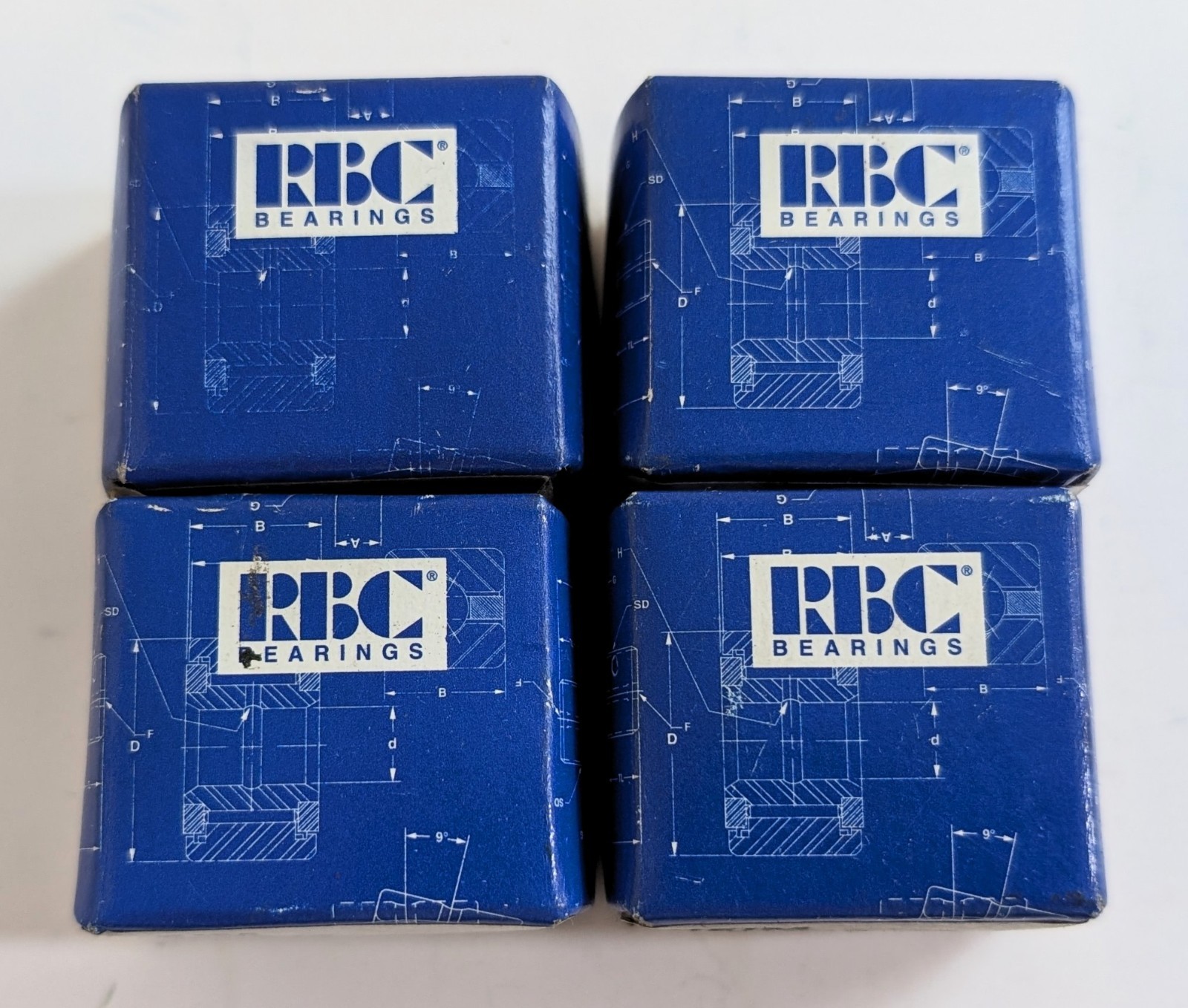 4x RBC NICE RF81812 Heim Open Flanged Radial Ball Bearings – Unused Old Stock