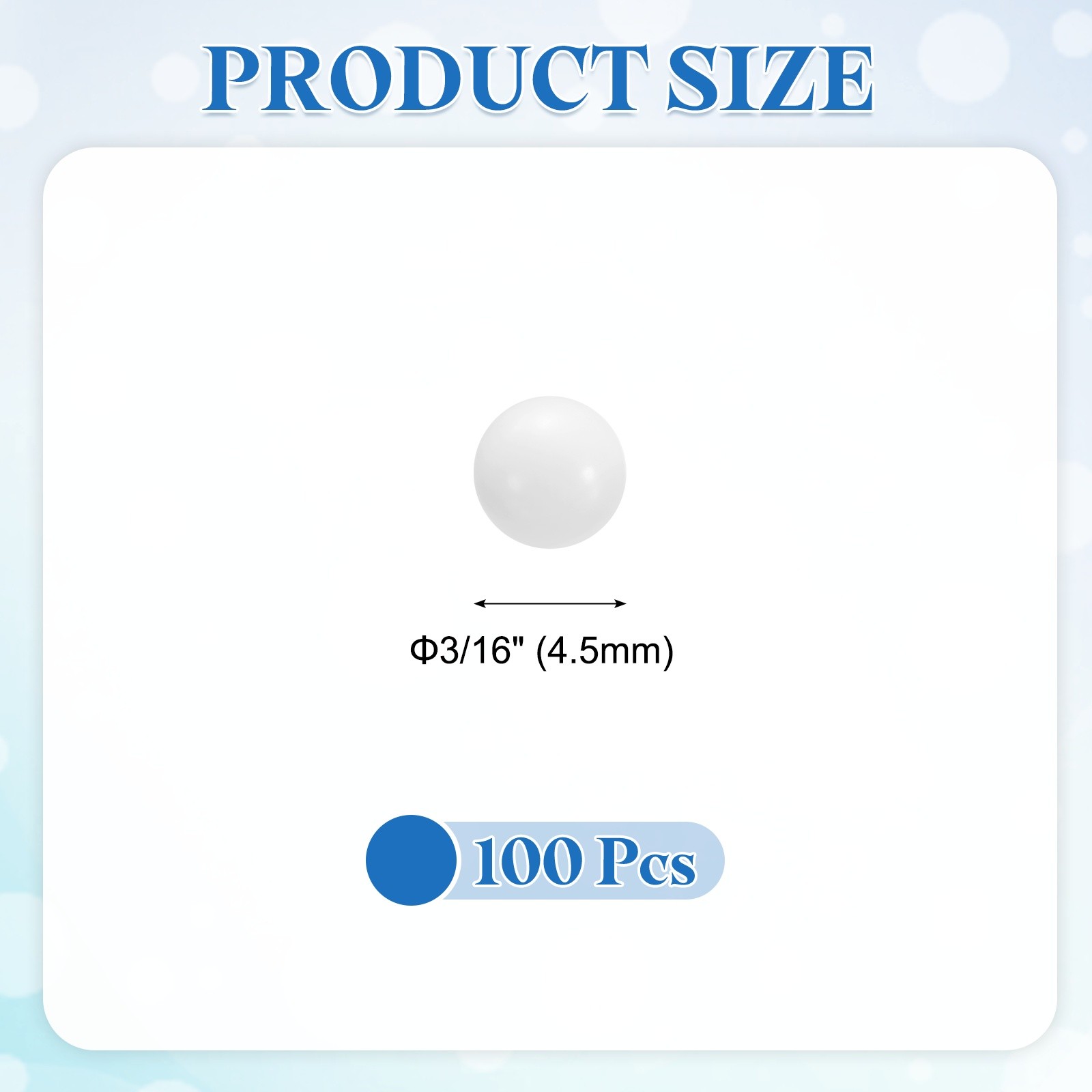100 Pcs 4.5mm POM Bearing Balls Solid Plastic Bearing Ball Precision POM Balls
