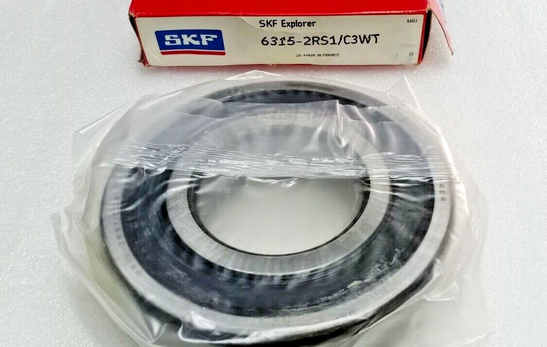 6315-2RS1/C3WT SKF Single Row Deep Groove Rubber Sealed Ball Bearing 75x160x37mm