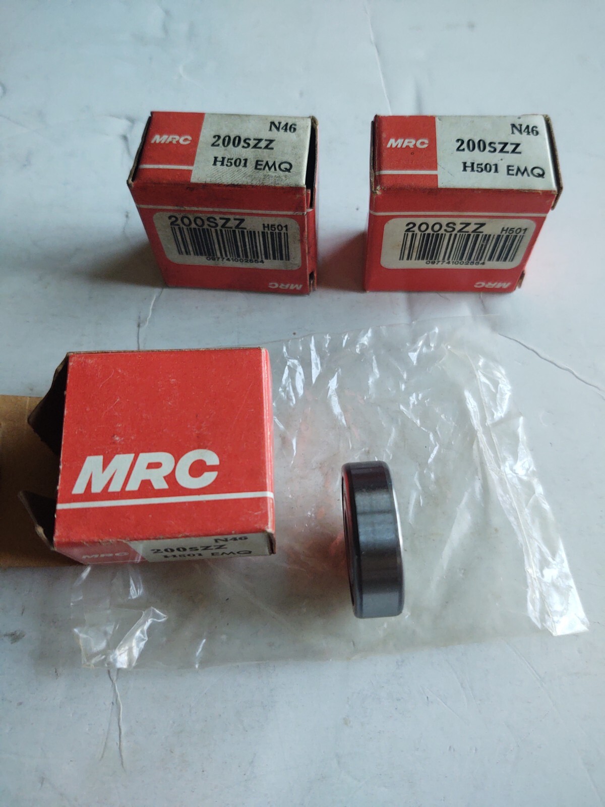 (3) MRC # 200SZZ BALL BEARINGS, RUBBER SEALS.
