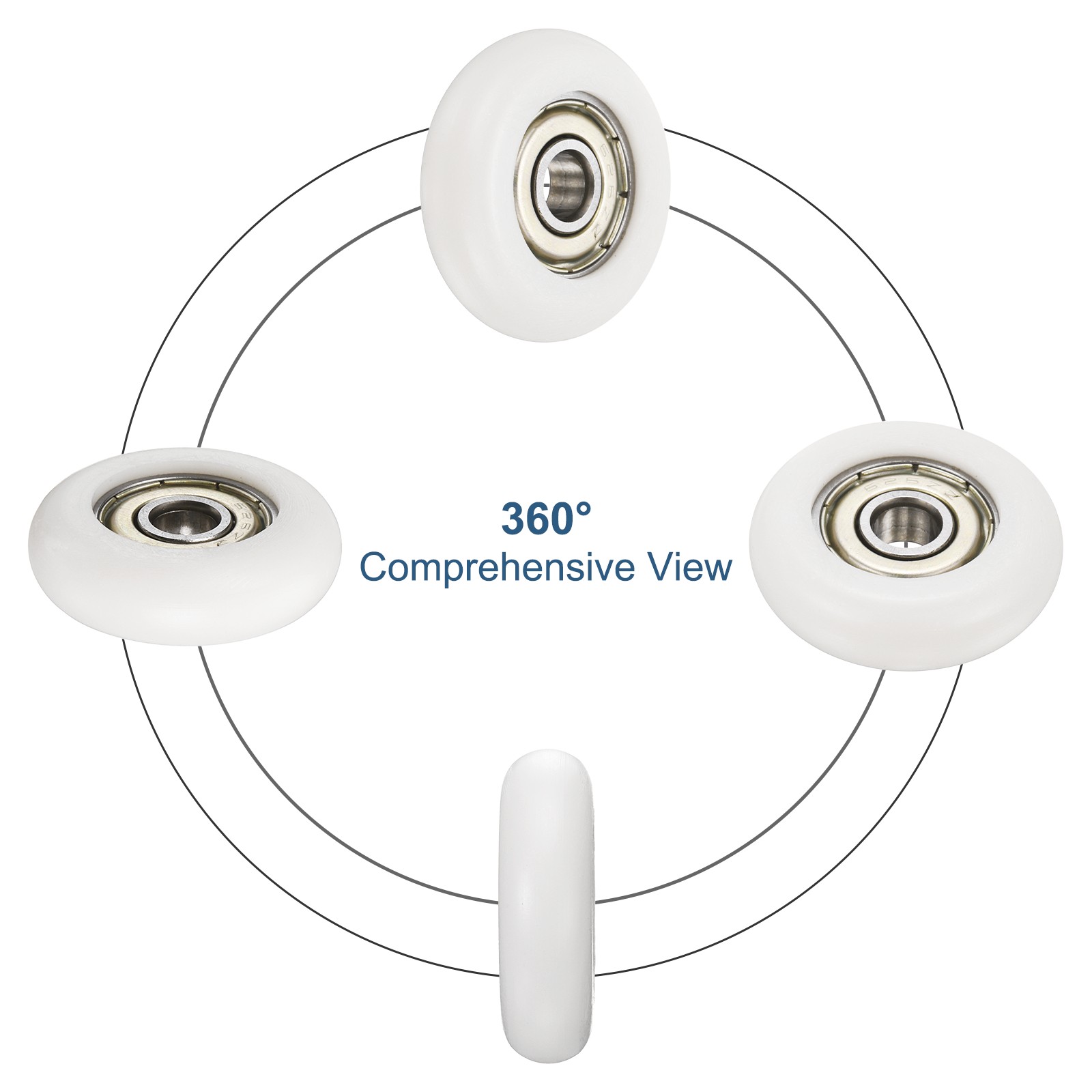 5 Pcs White 626ZZ Nylon Plastic Guide Bearings 6x30x9mm Pulley Roller