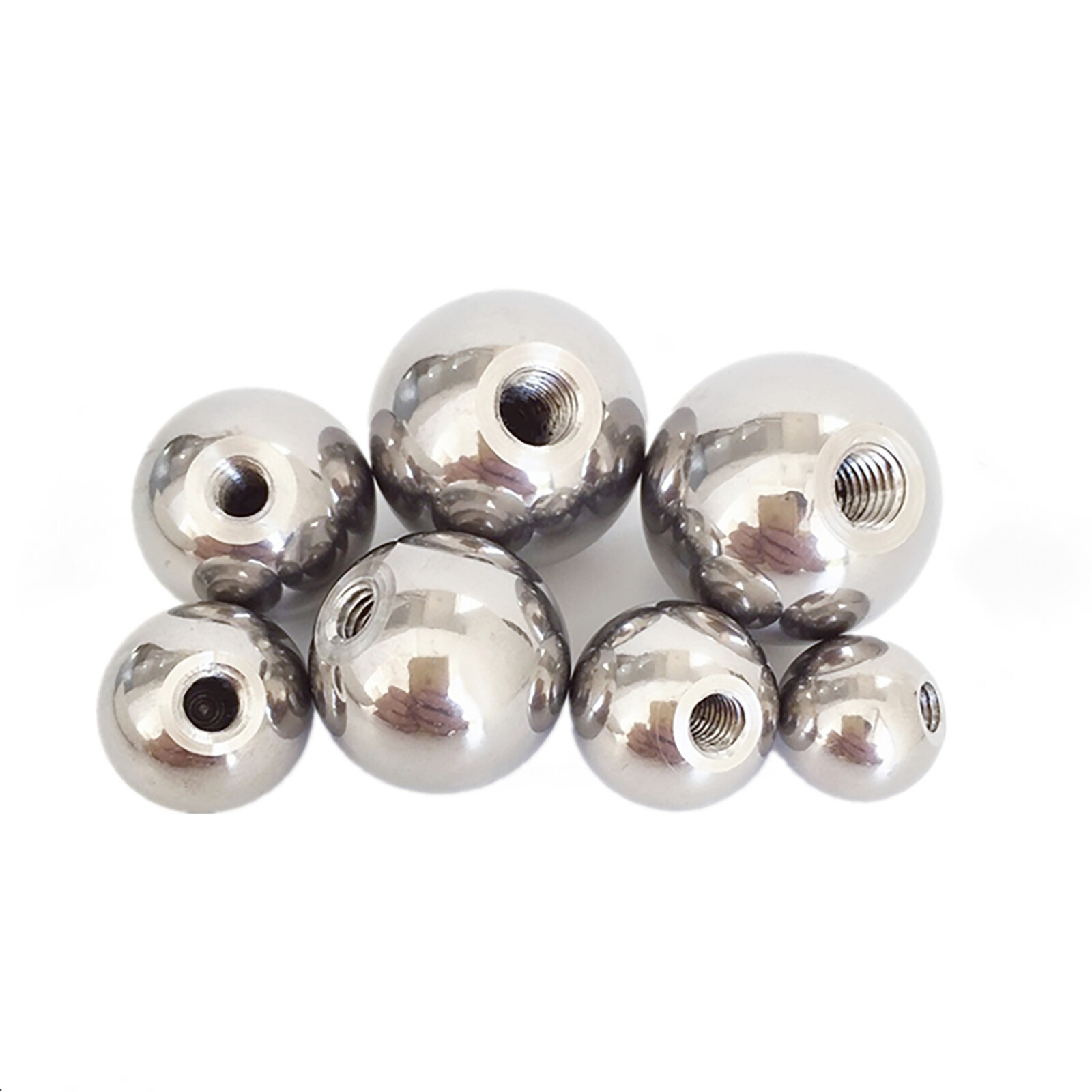 Dia 5mm-60mm Thread Ball Bearing Round Balls Half-hole Stainless Steel M2-M20