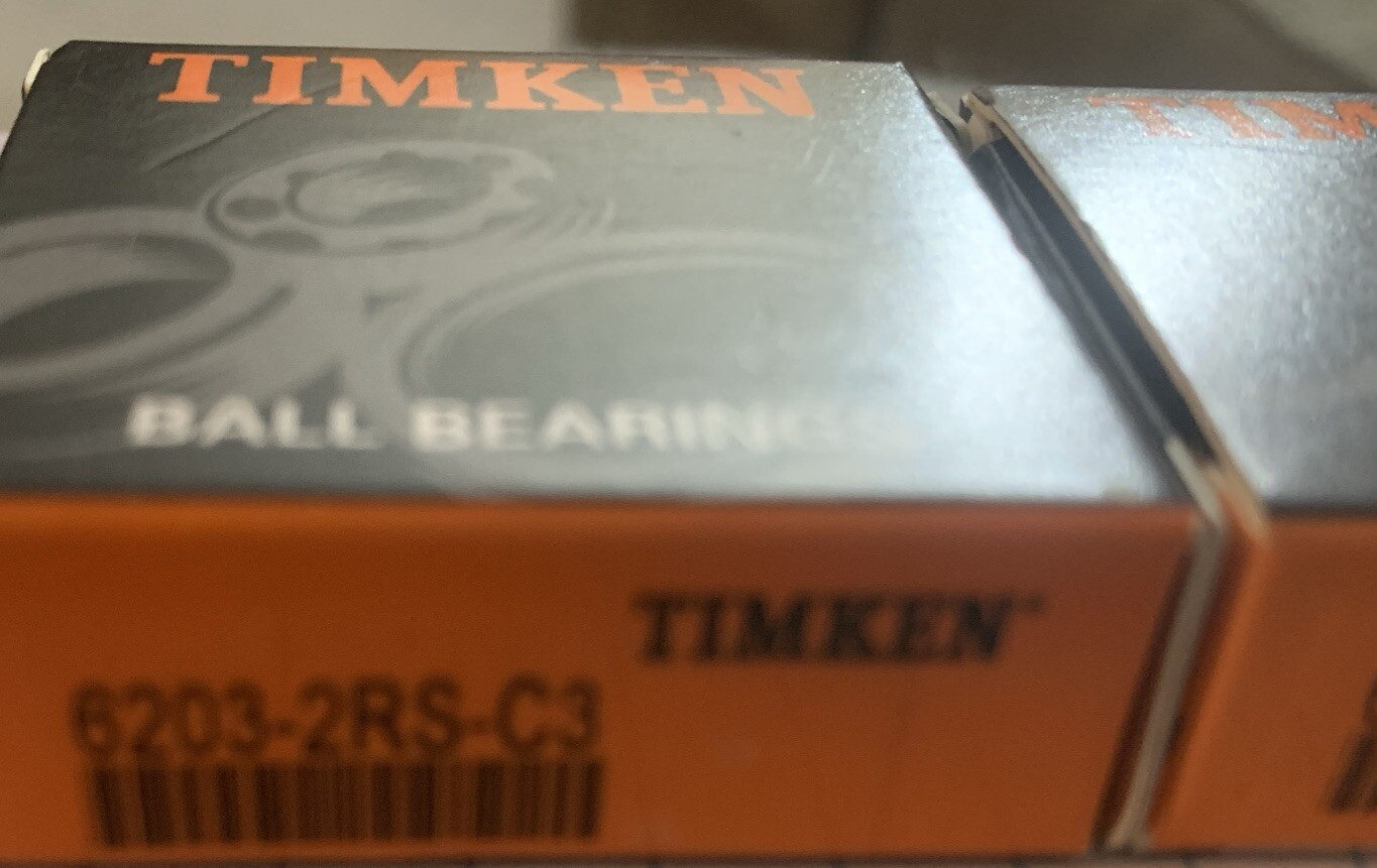 Lot Of 2 TIMKEN 6203-2RSC3 6203-2RS 17X40X12MM Double Rubber Seal Ball Bearings