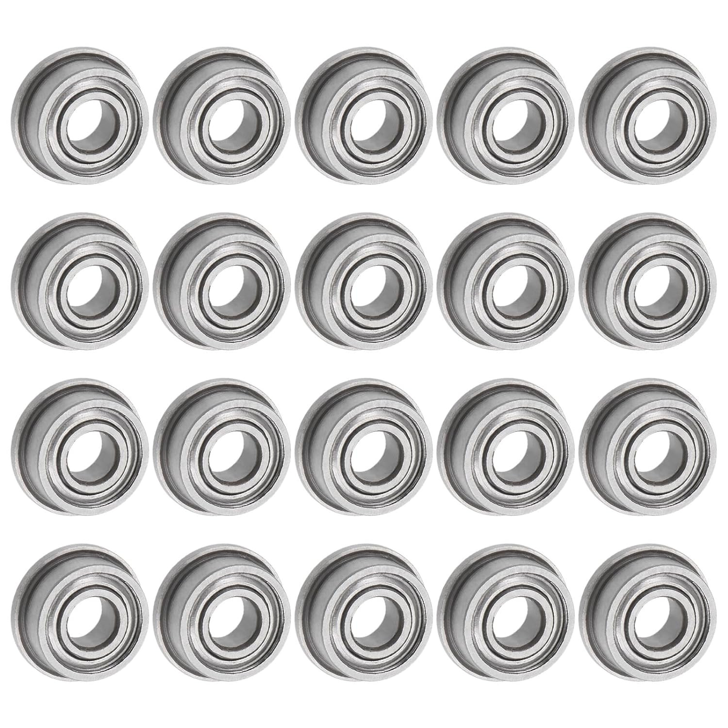 F683ZZ Flanged Ball Bearing 3X7X3Mm Double Shielded Chrome Steel Flange Bearings