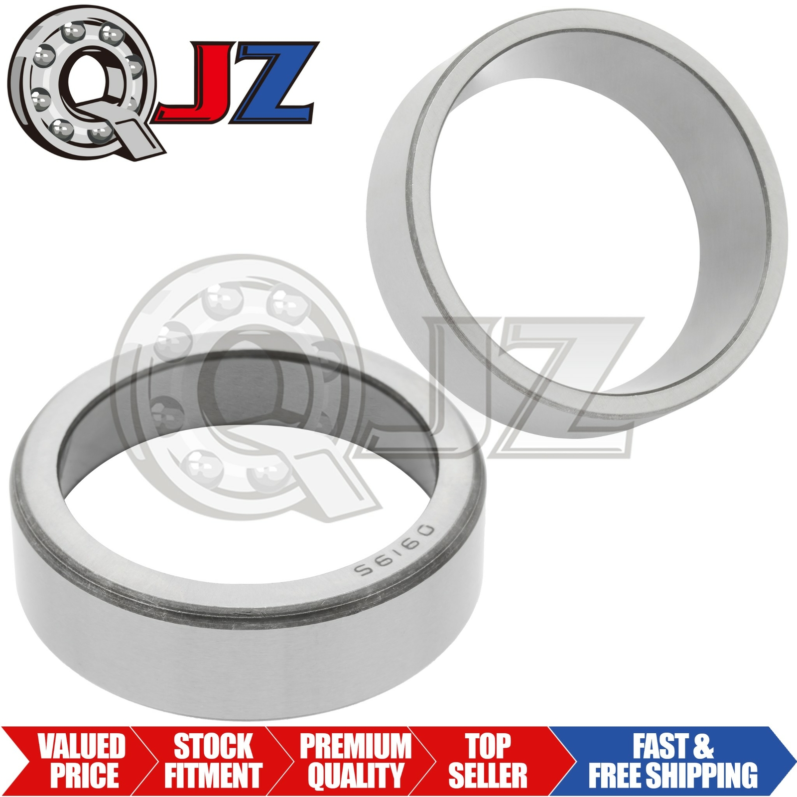[Qty.2] 09195 Tapered Roller Bearing Outer Cup 1.938″ (Outer) x 0.5625″ (Width)