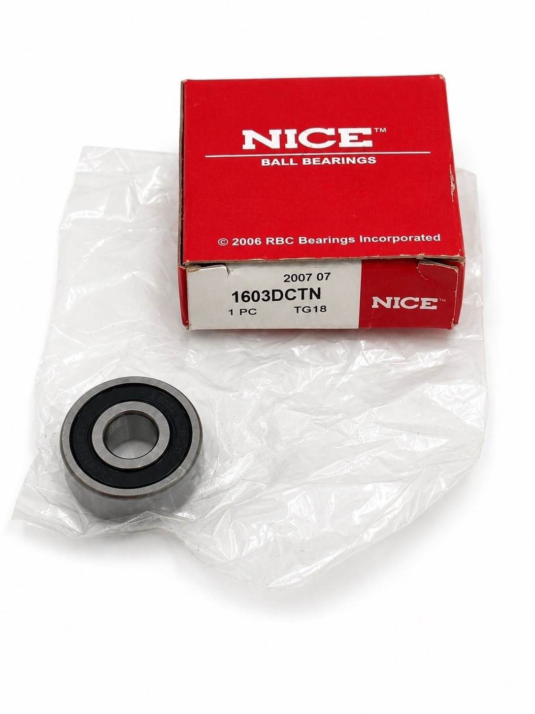 NICE/RBC 1603DCTN Bearing Double Rubber Seal 0.3125″0.8750″0.3438″ New