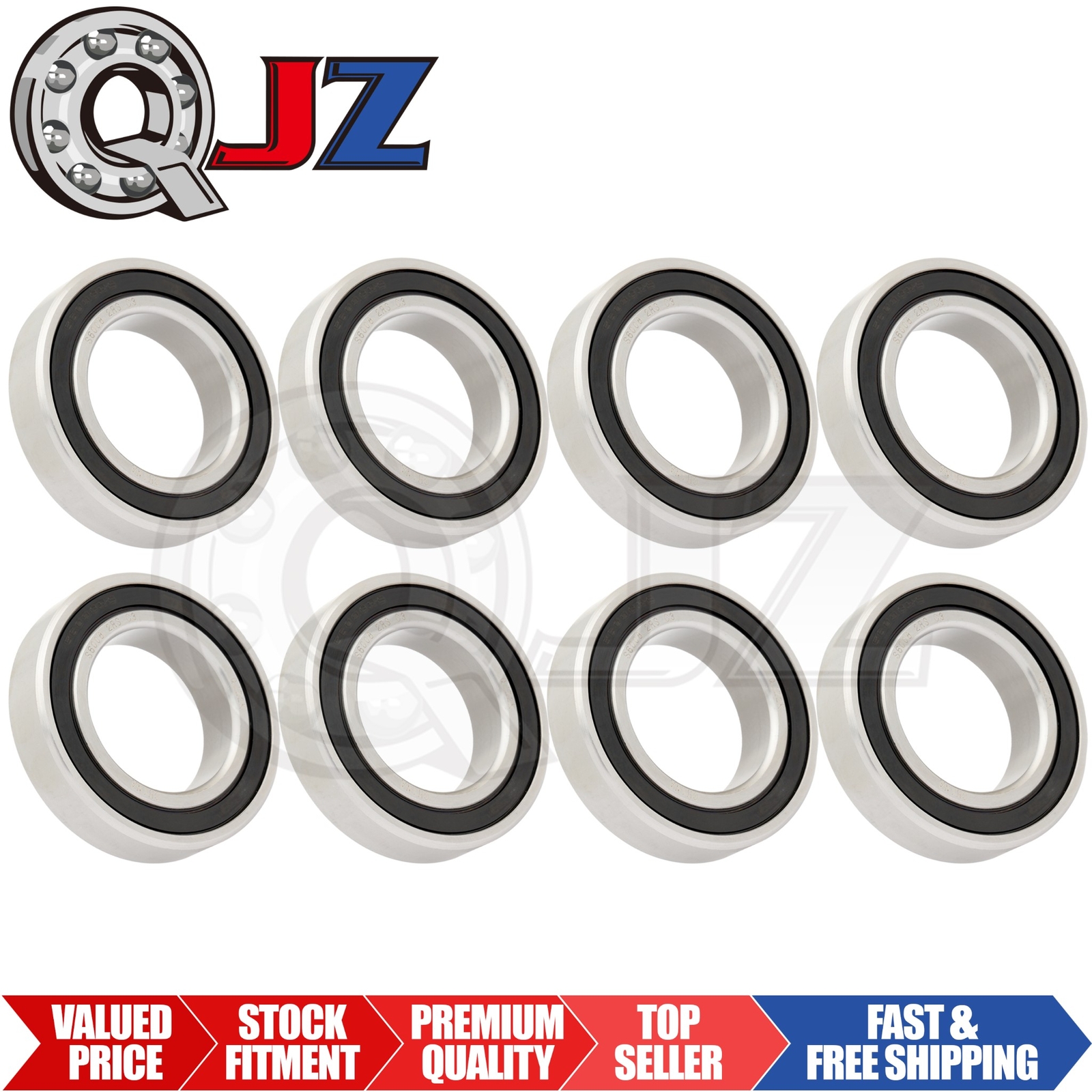 [Qty.8] New S6008-2RS Stainless Radial Ball Bearing [40mm ID x 68mm OD x 15mm W]