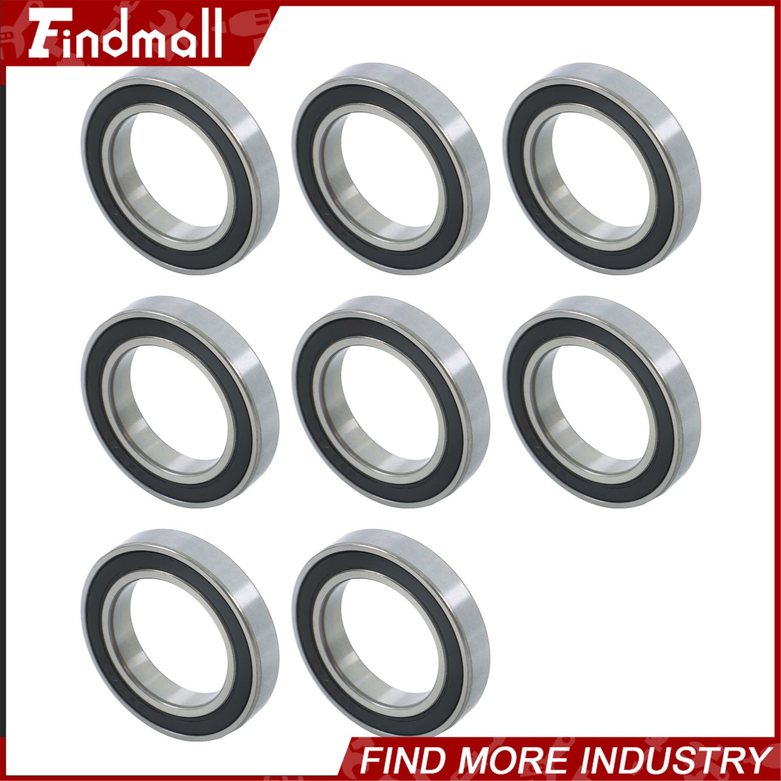 Findmall 6907-2RS Deep Groove Bearings 10pcs 35x55x10mm Rubber Sealed Set