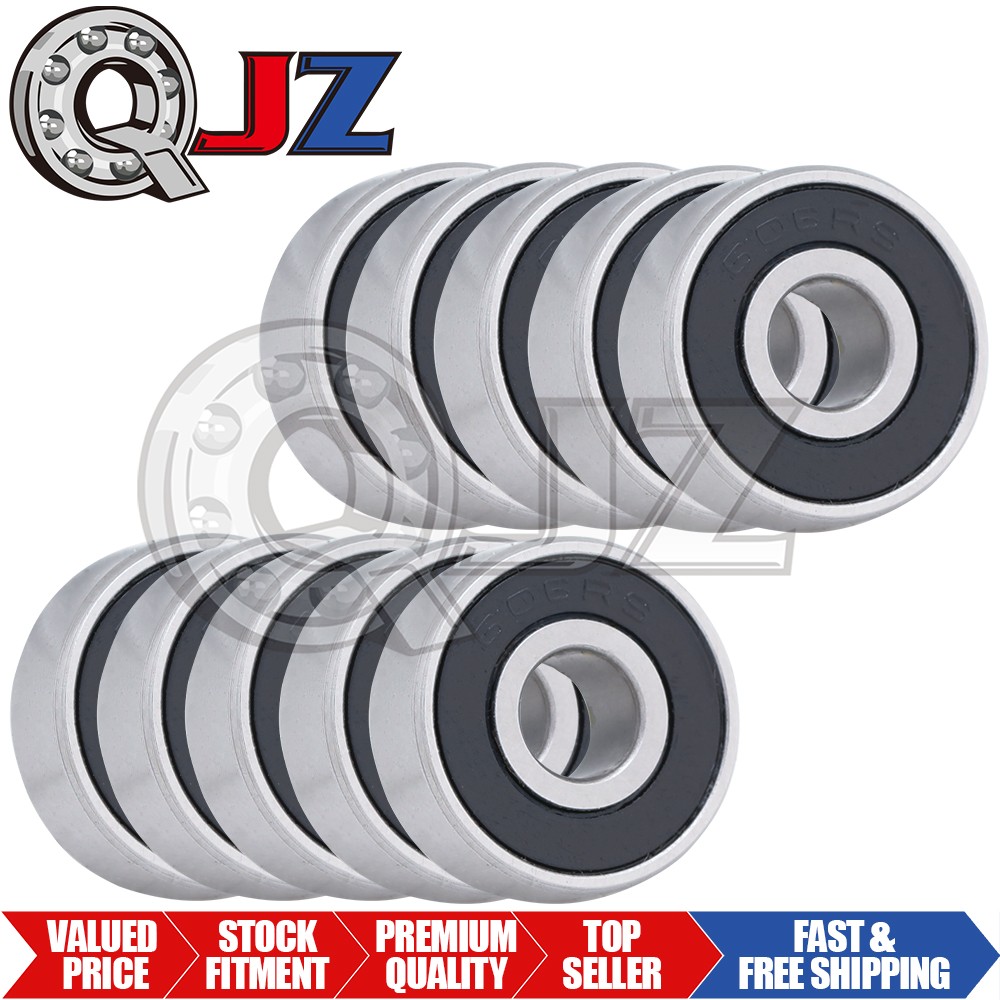 [Qty.10] 606-2RS Miniature Ball Bearing [6 mm ID x 17 mm OD x 6 mm W]
