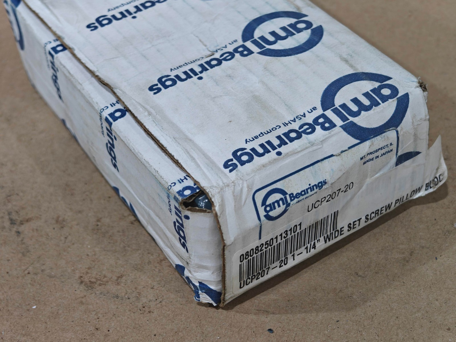 AMI UCP207-20 Insert Bearing (1.25) 1-1/4″ Bore, Set Screw Locking, Japan