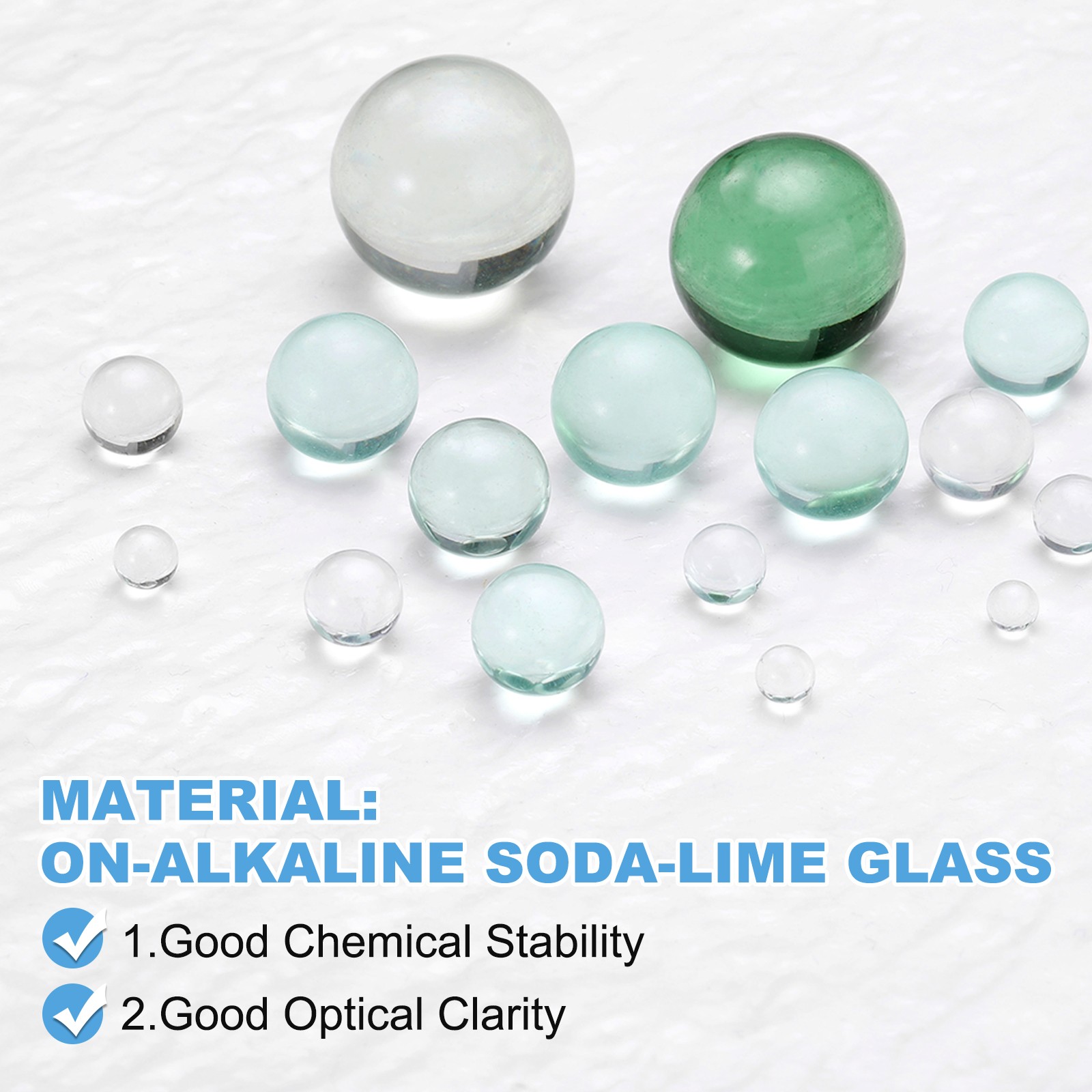 400Pcs, 6.35mm Lab Boiling Stones Solid Round Clear Glass Boiling Beads