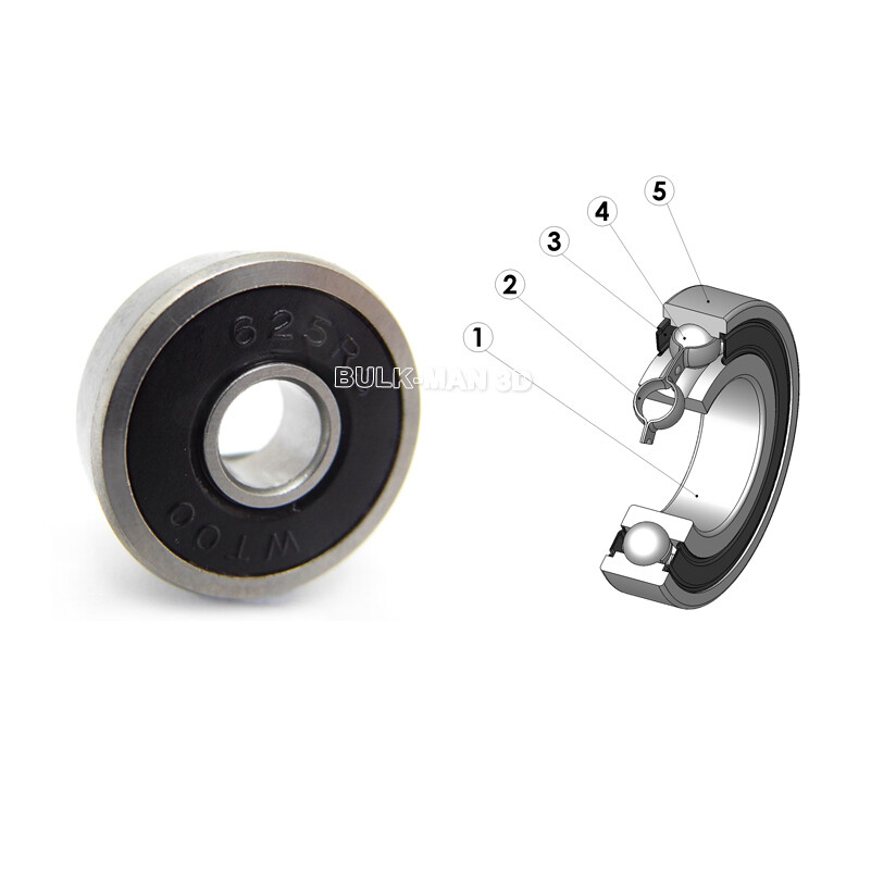 10PCS 625RS Deep Groove Ball Bearings, Rubber Sealed 5x16x5mm 625-2RS Bearings