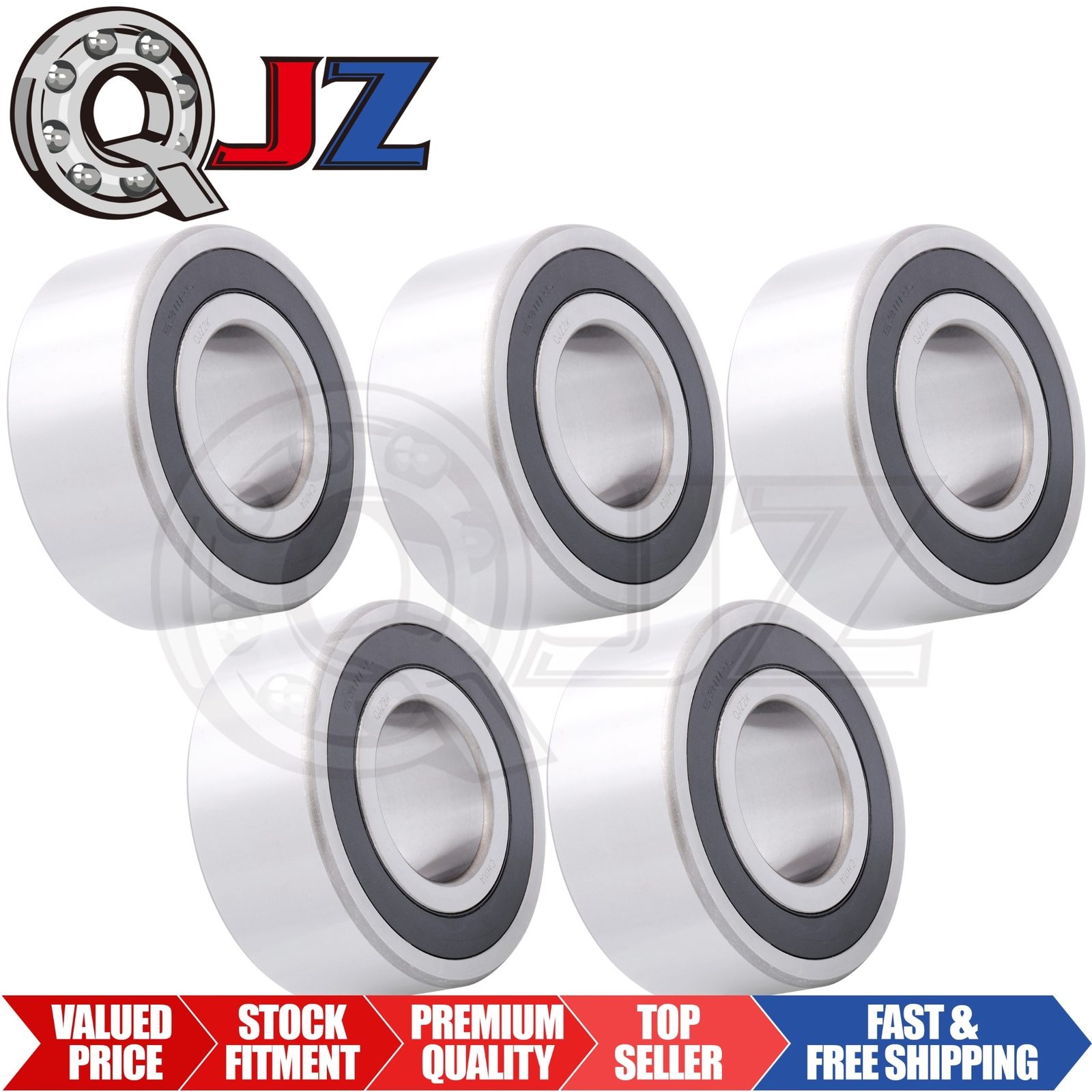 [Qty.5] 5311-2RS Angular Contact Ball Bearing [55mm Bore x 120mm OD x 49.2mm W]