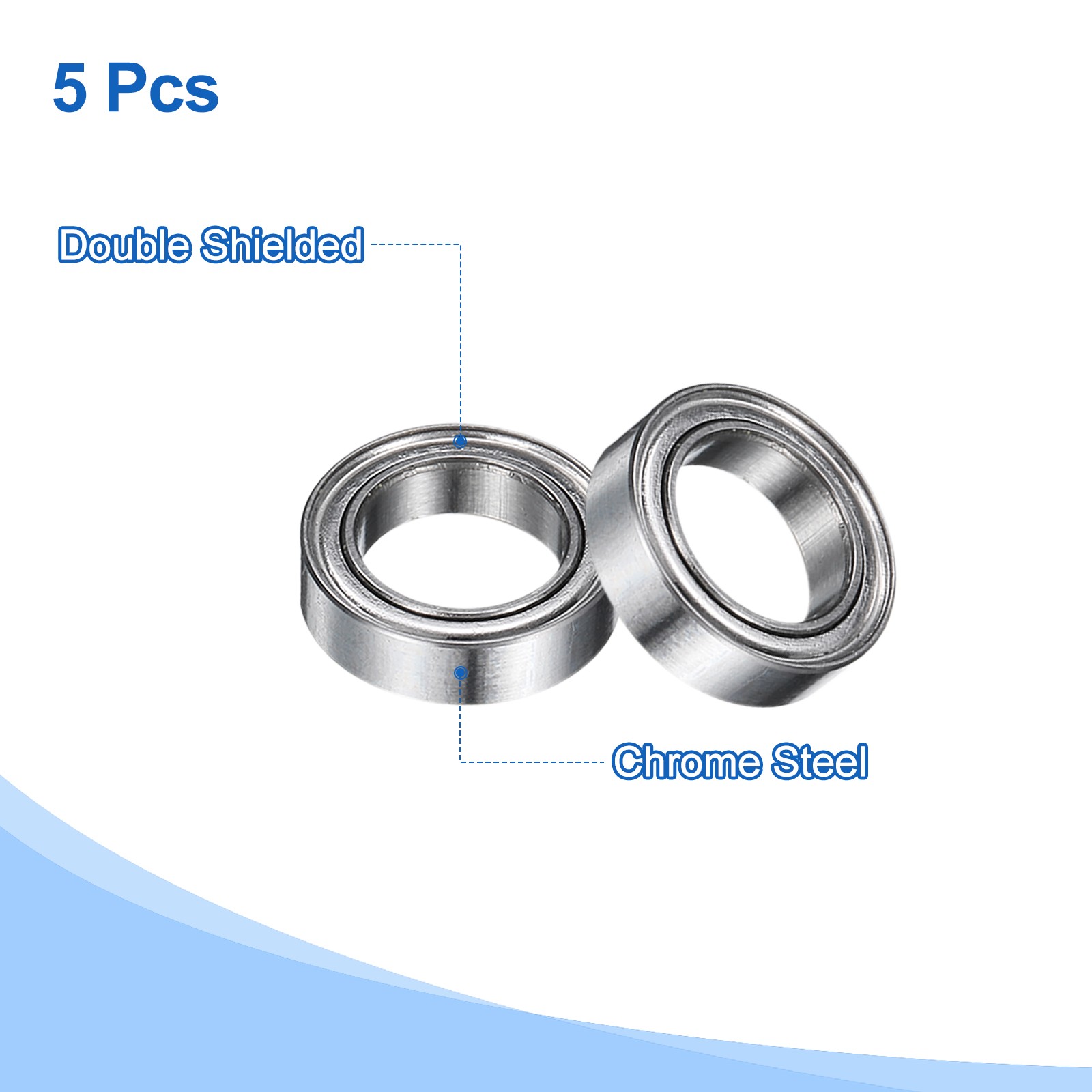 5pcs MR117ZZ Bearings 7x11x3mm Chrome Steel Mini Bearing Double Shielded, ABEC5