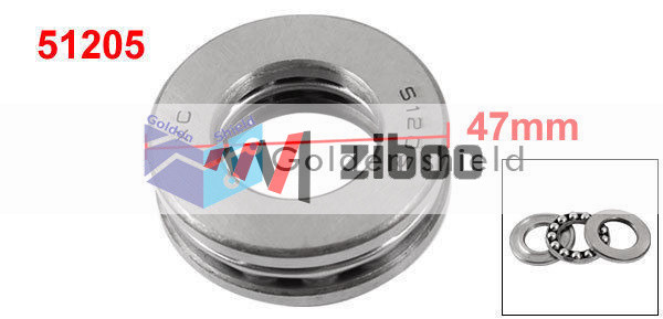 1PCS 51205 Carbon Steel Axial Thrust Ball Bearing 25mm x 47mm x 15mm Gray