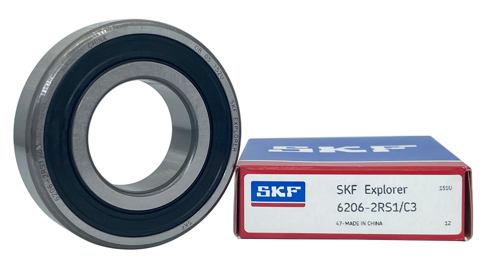 2PACK SKF 6206-2RS1/C3 30X62X16MM C3 Clearance Double Rubber Sealed Bearings