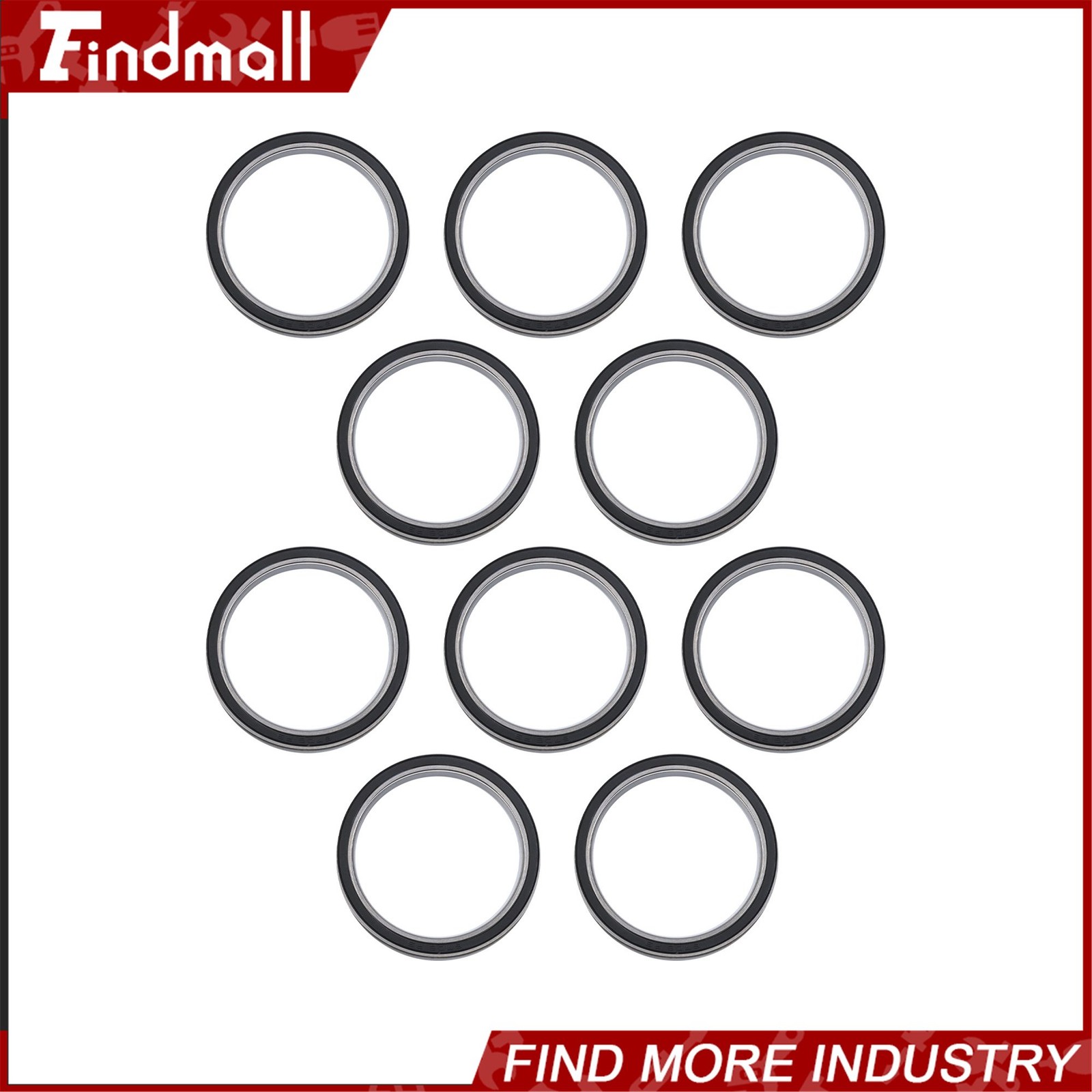 Findmall 10pcs 6708-2RS Ball Bearings 40x50x6mm Double Sealed Pre-Lubricated