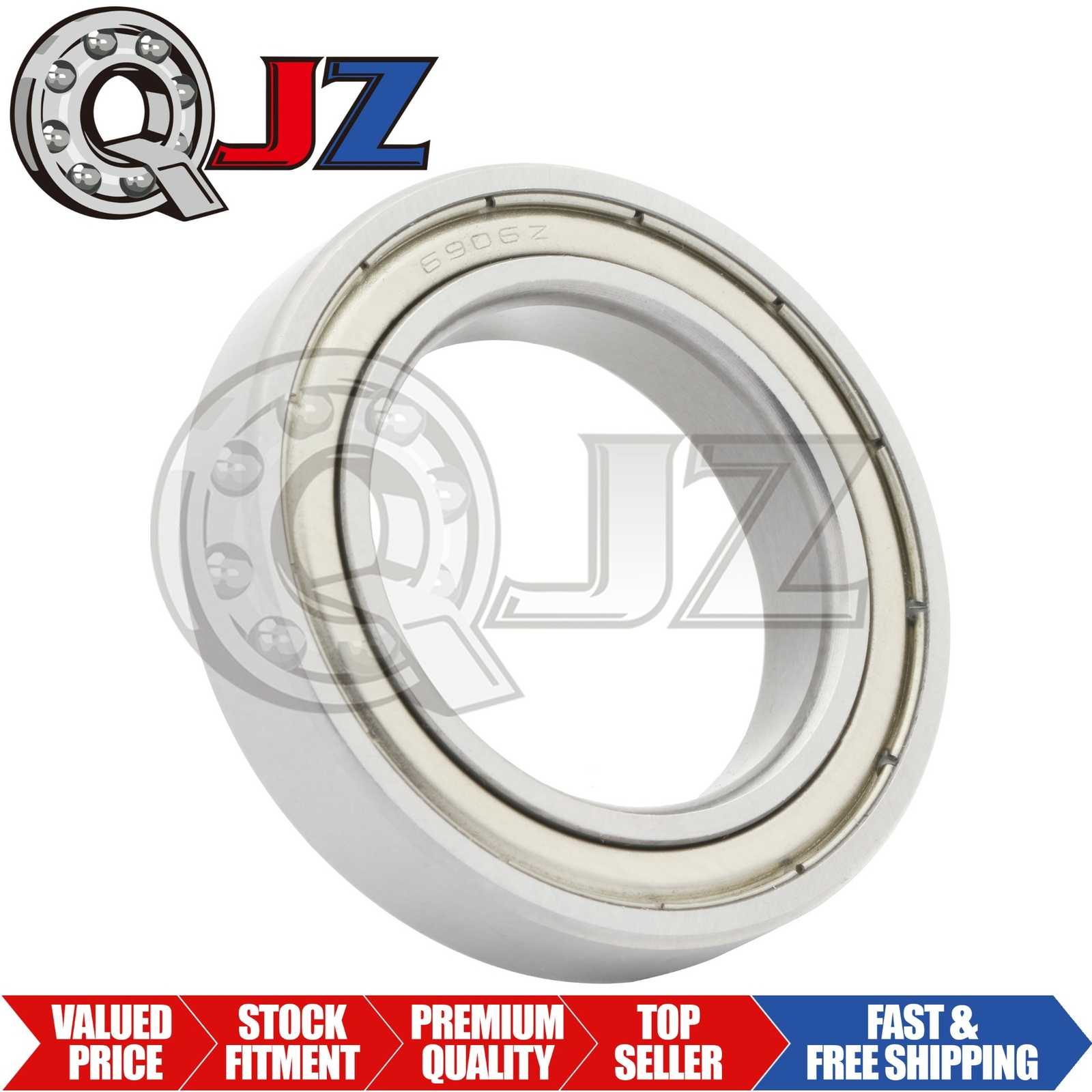 [1-Pack] 6906-ZZ Radial/Deep Groove Ball Bearing 30mm x 47mm x 9mm Double Shield