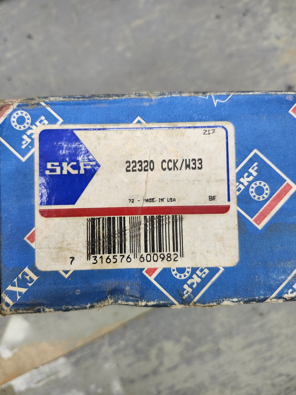 SKF 22320 CCK/C3W33 Roller Bearing, 100MM Bore, 180MM OD, 60.3MM Width – NEW