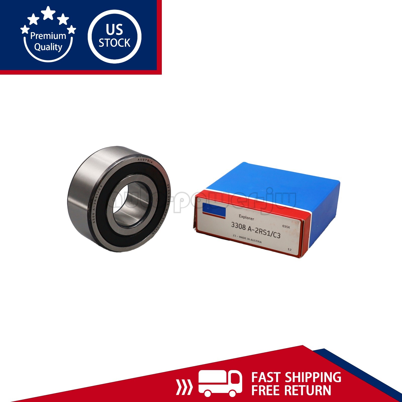 NEW Double Row Angular Contact Ball Bearing 40x90x36.5mm For SKF 3308 A 2RS1/C3