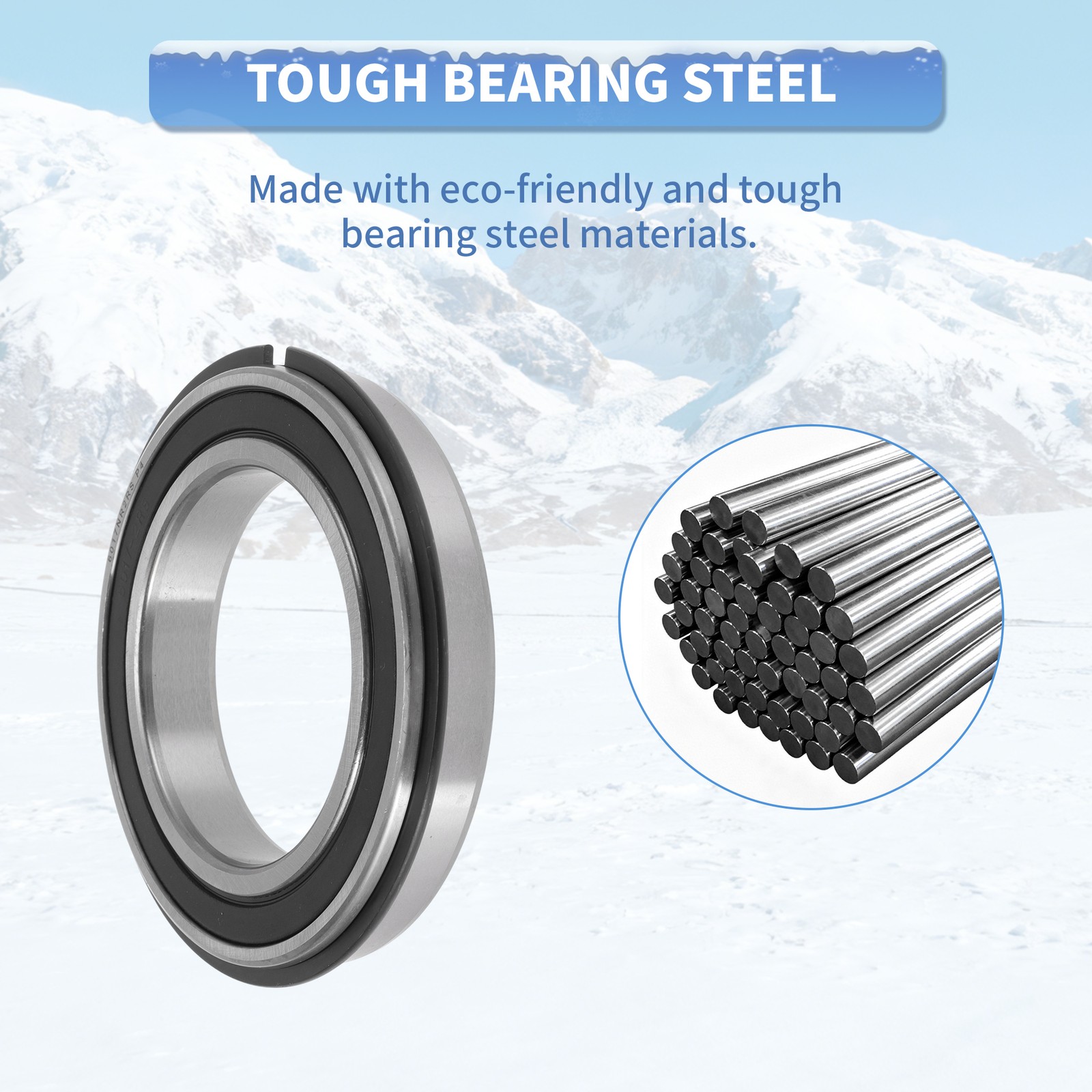 6017NR2RS Deep Groove Ball Bearings 85x130x22mm Silver Tone Black