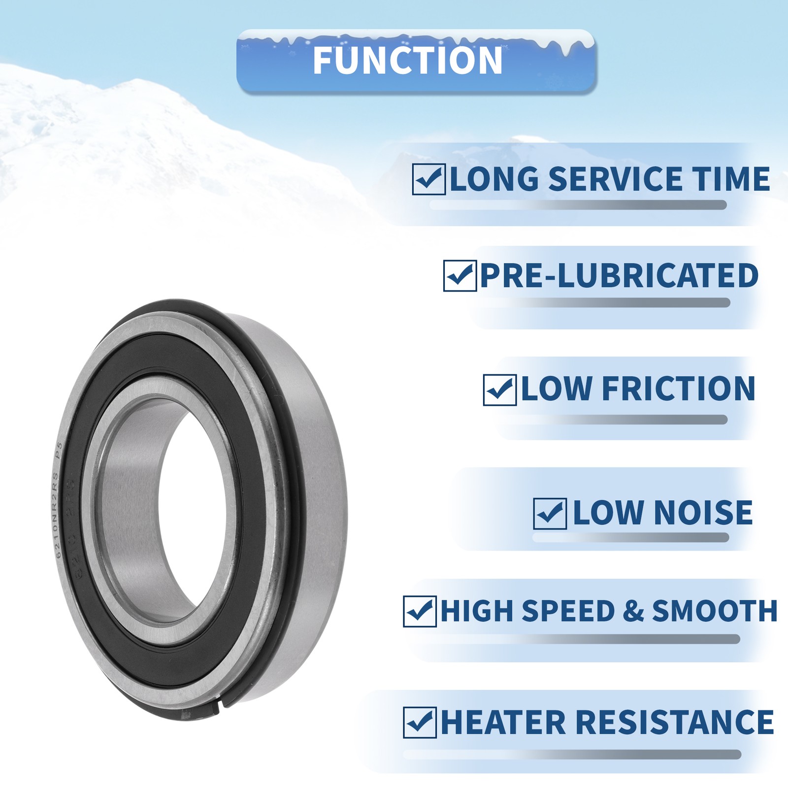 6210NR2RS Deep Groove Ball Bearings 50x90x20mm 1Pc Scooter Skateboard Wheel