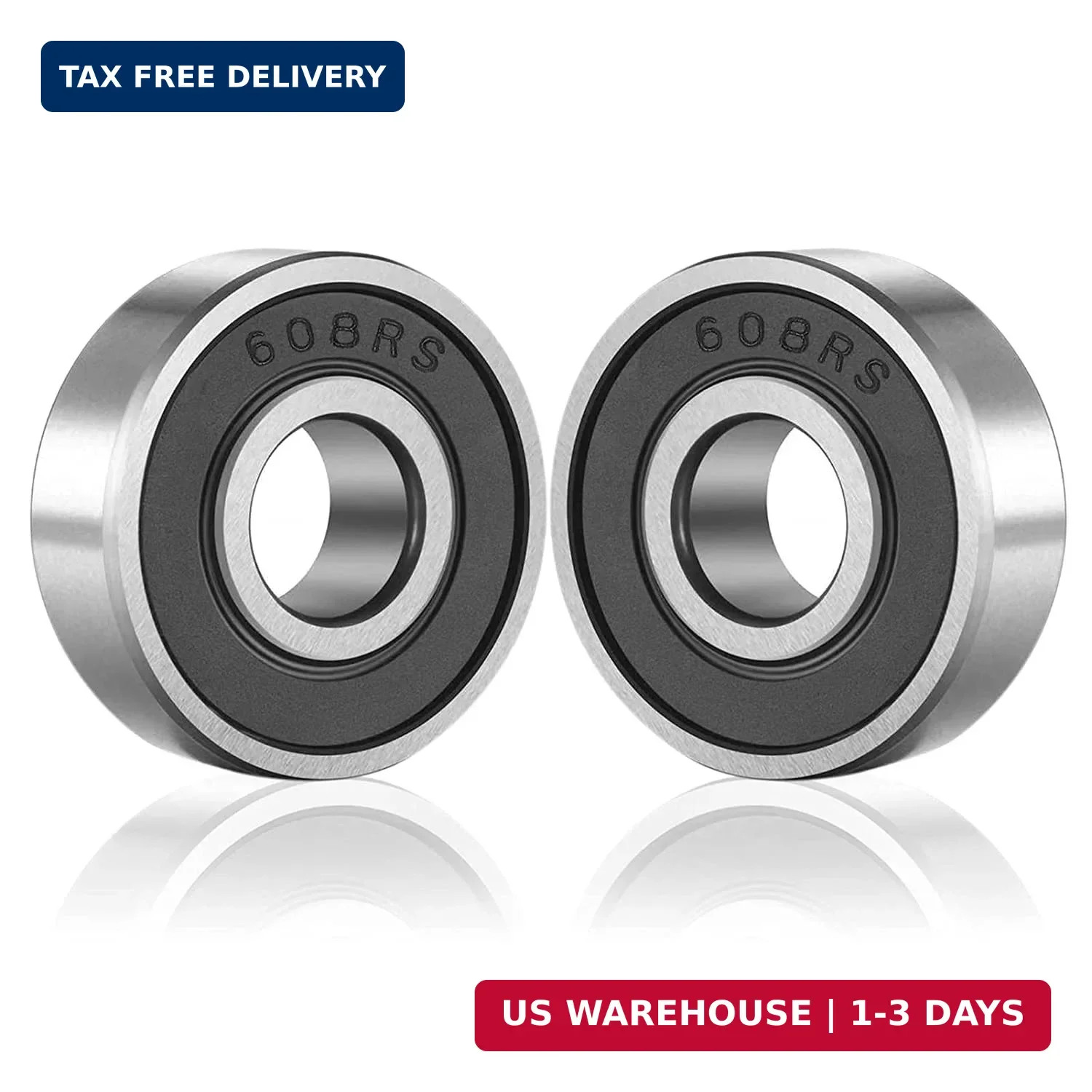 20 Pcs 608 2RS Ball Bearings – Bearing Steel and Double Rubber Sealed Miniature