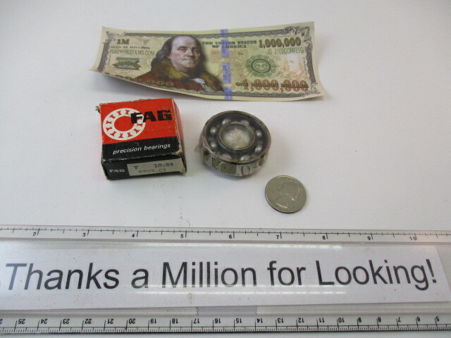 New FAG Precision Ball Bearing # 6203.C3, T 10.84, 40 mm x 12 mm x 17 mm ID NOS