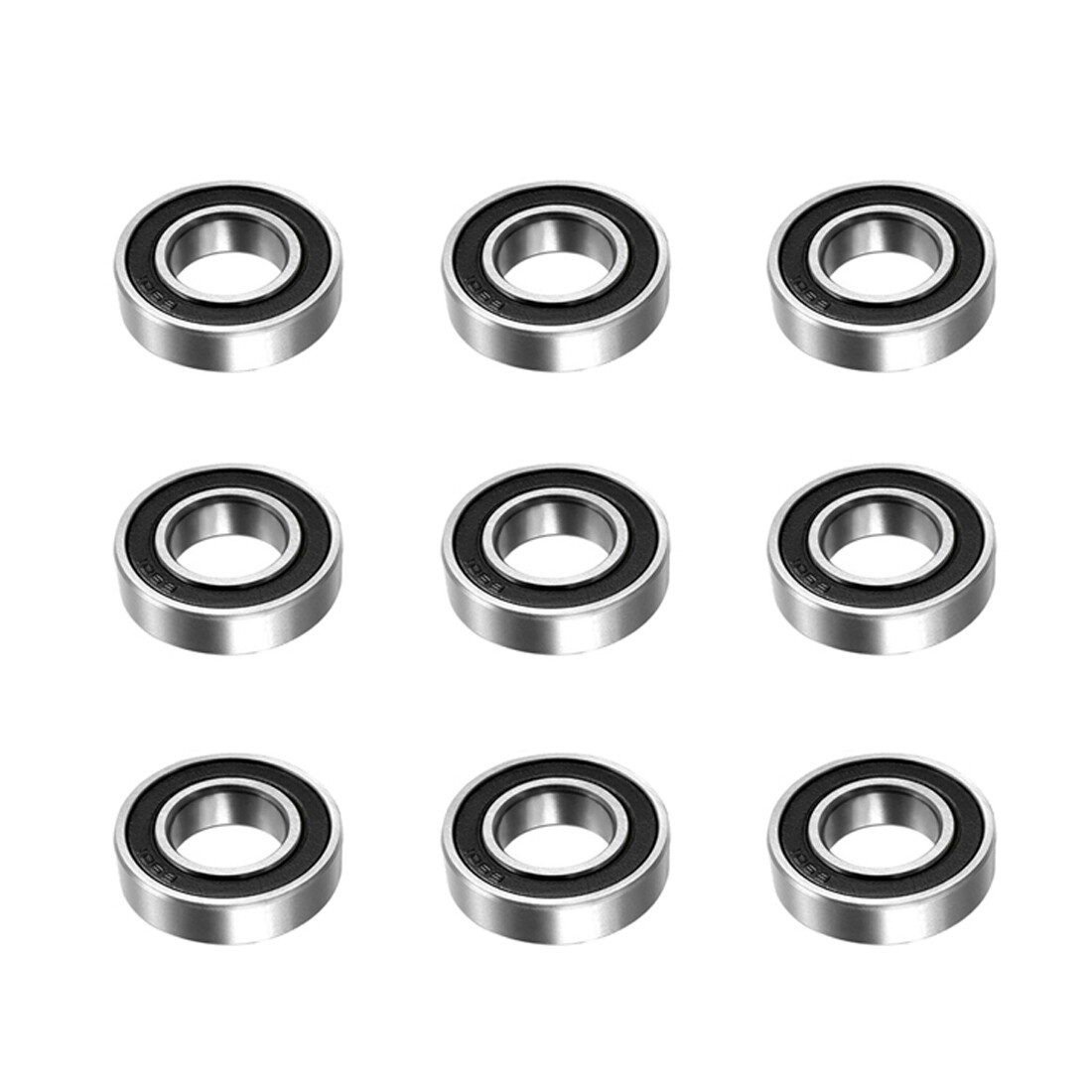 10Pcs 12mm x 24mm x 6mm Deep Groove Ball Bearing Double Sealed