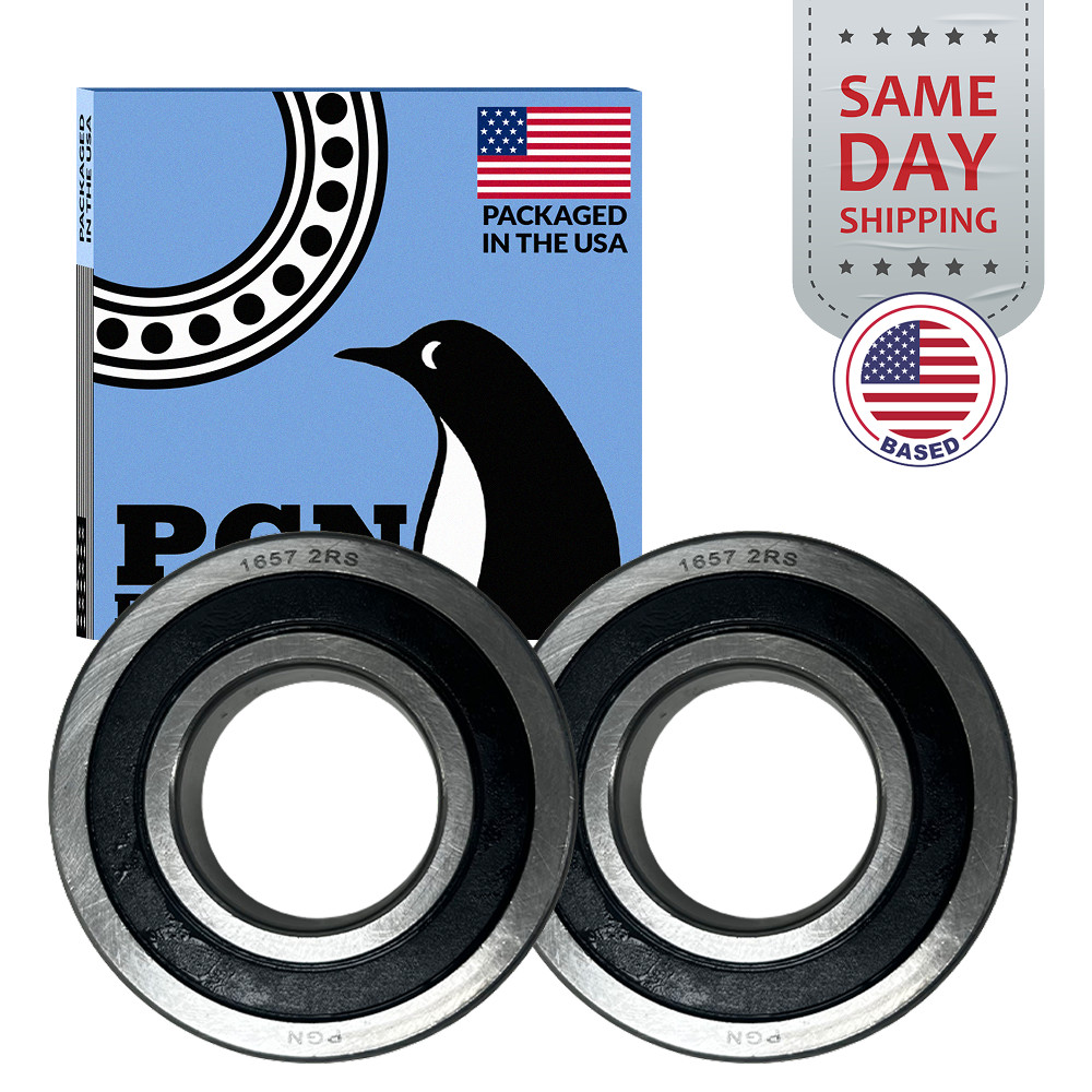 PGN (2 Pack) 1657-2RS Bearing – Lubricated Chrome Steel Sealed Ball Bearing