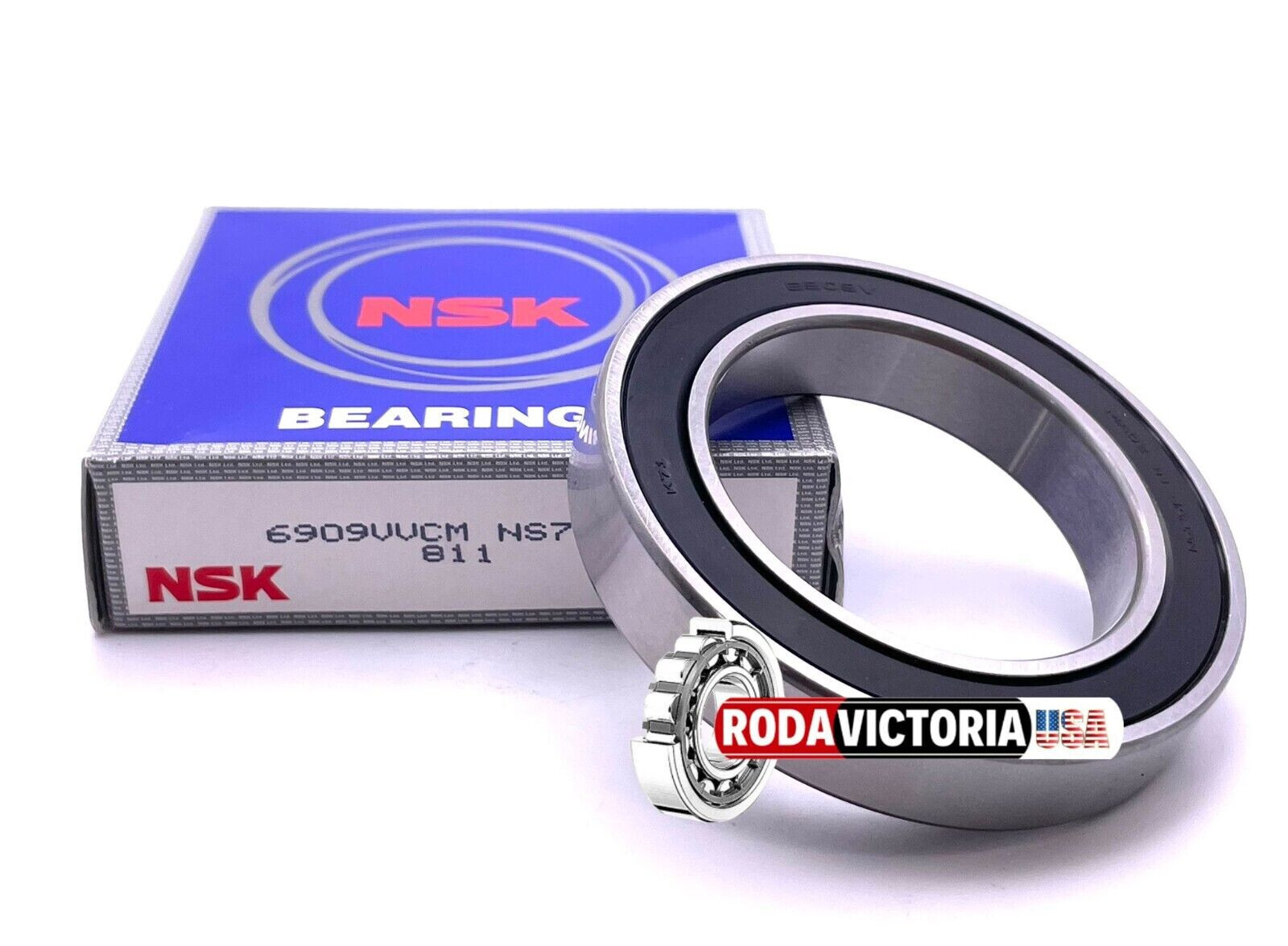NSK 6909 VV CM Deep Groove Radial Ball Bearing 45x68x12mm 6909-2RS 6909RS 6909D