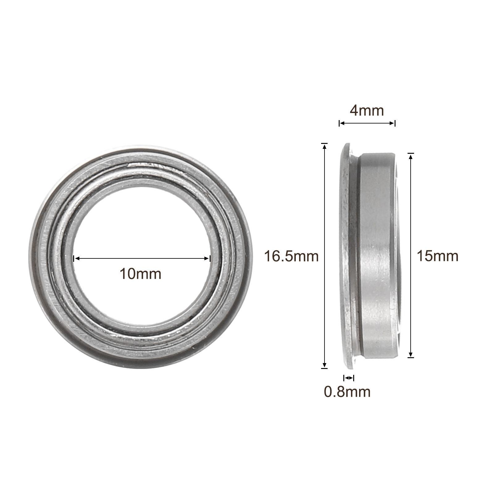 10pcs F6700ZZ 10x15x4mm Flanged Ball Bearing Replacement Wheel Bearings ABEC1