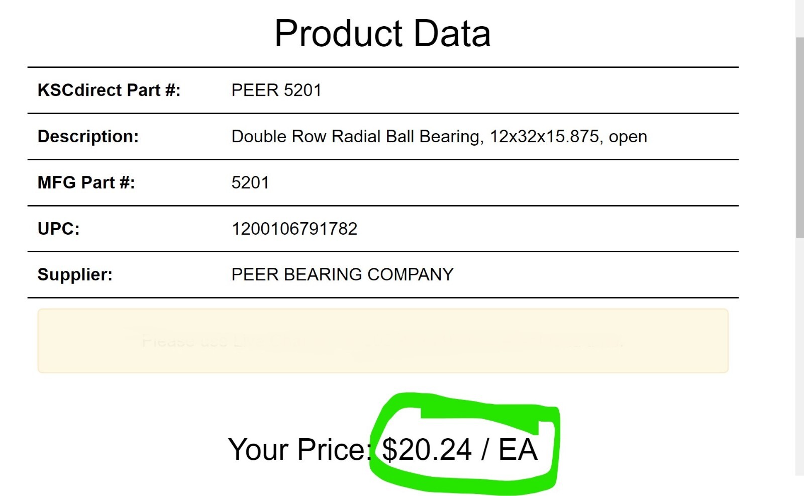 Lot Of (2) PEER 5201 DOUBLE ROW OPEN BALL BEARINGS (12x32x15.875) OPEN] [OF49]
