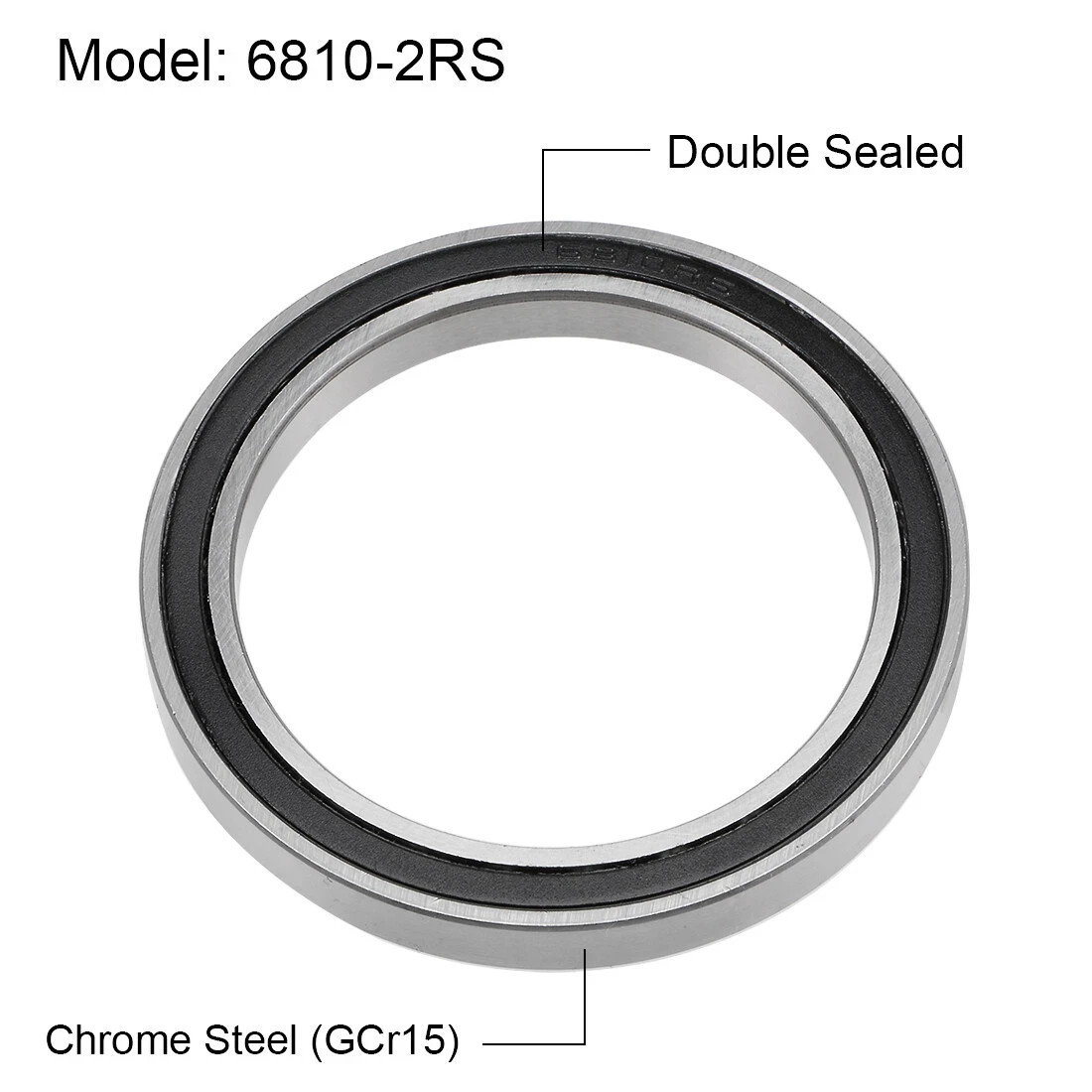 2pcs 6810-2RS Deep Groove Ball Bearings Double Sealed Chrome Steel Z2